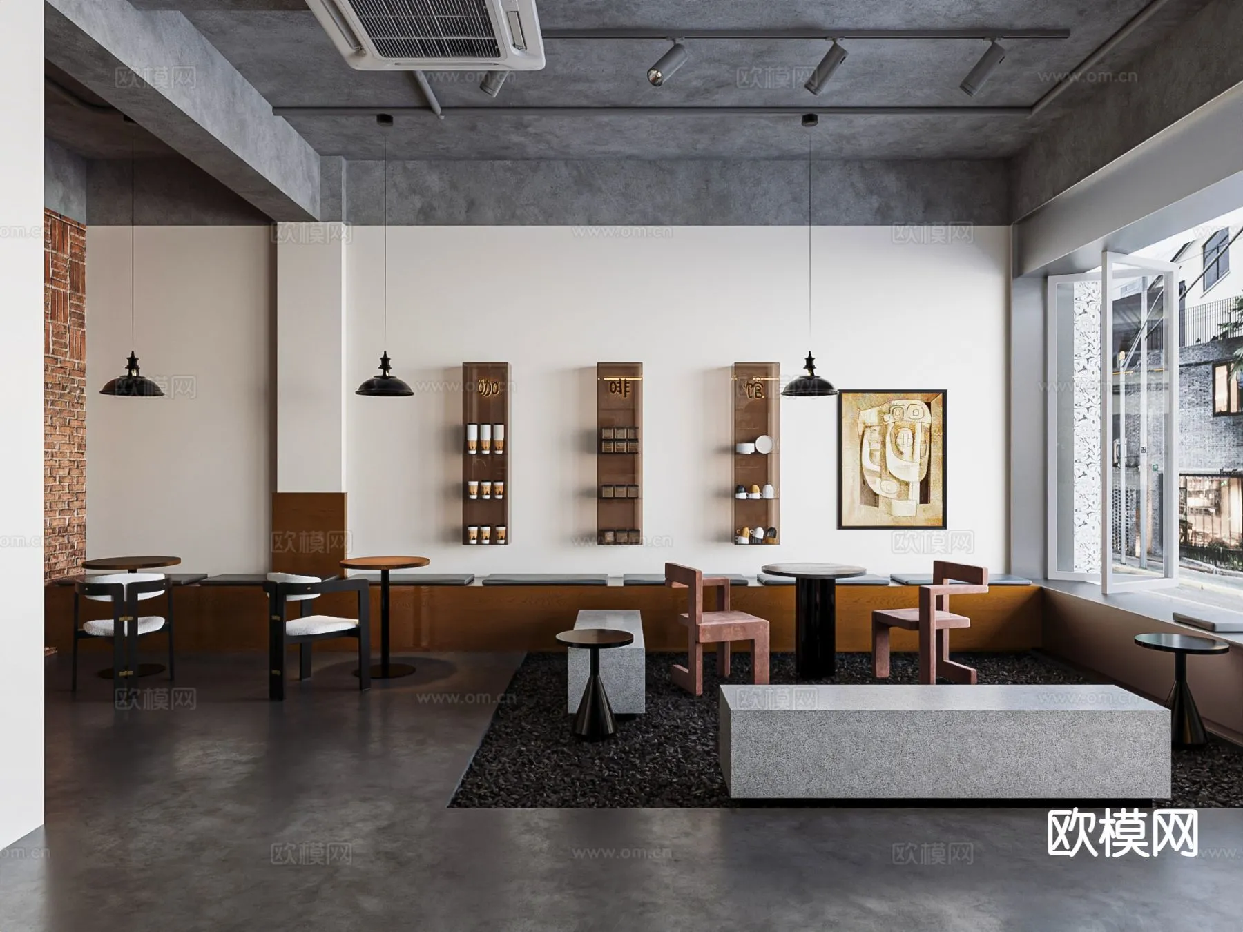 RESTAURANT & COFFEE SHOP - 3D Model For Interior Design - 1125