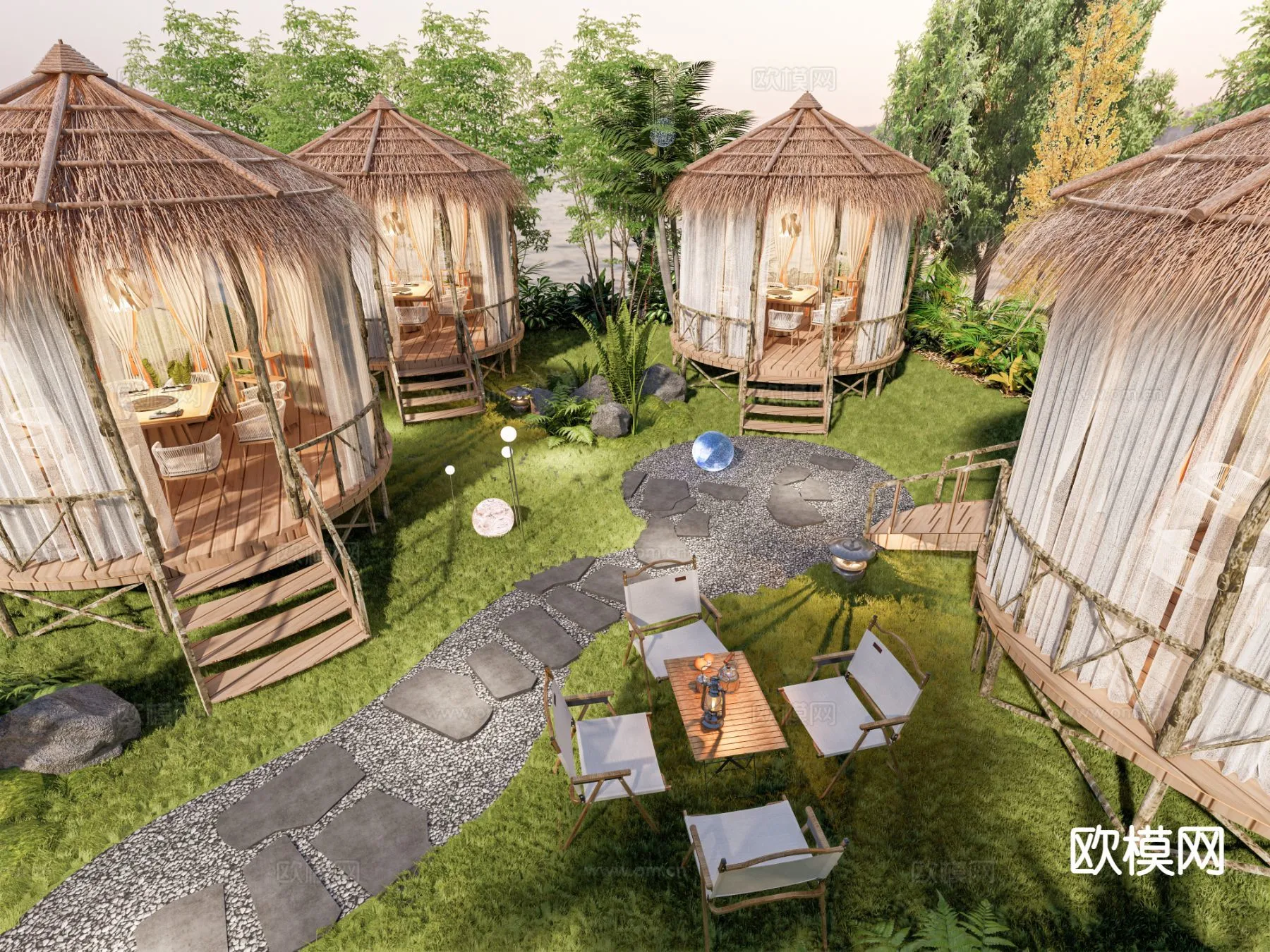 RESTAURANT & COFFEE SHOP - 3D Model For Interior Design - 1126