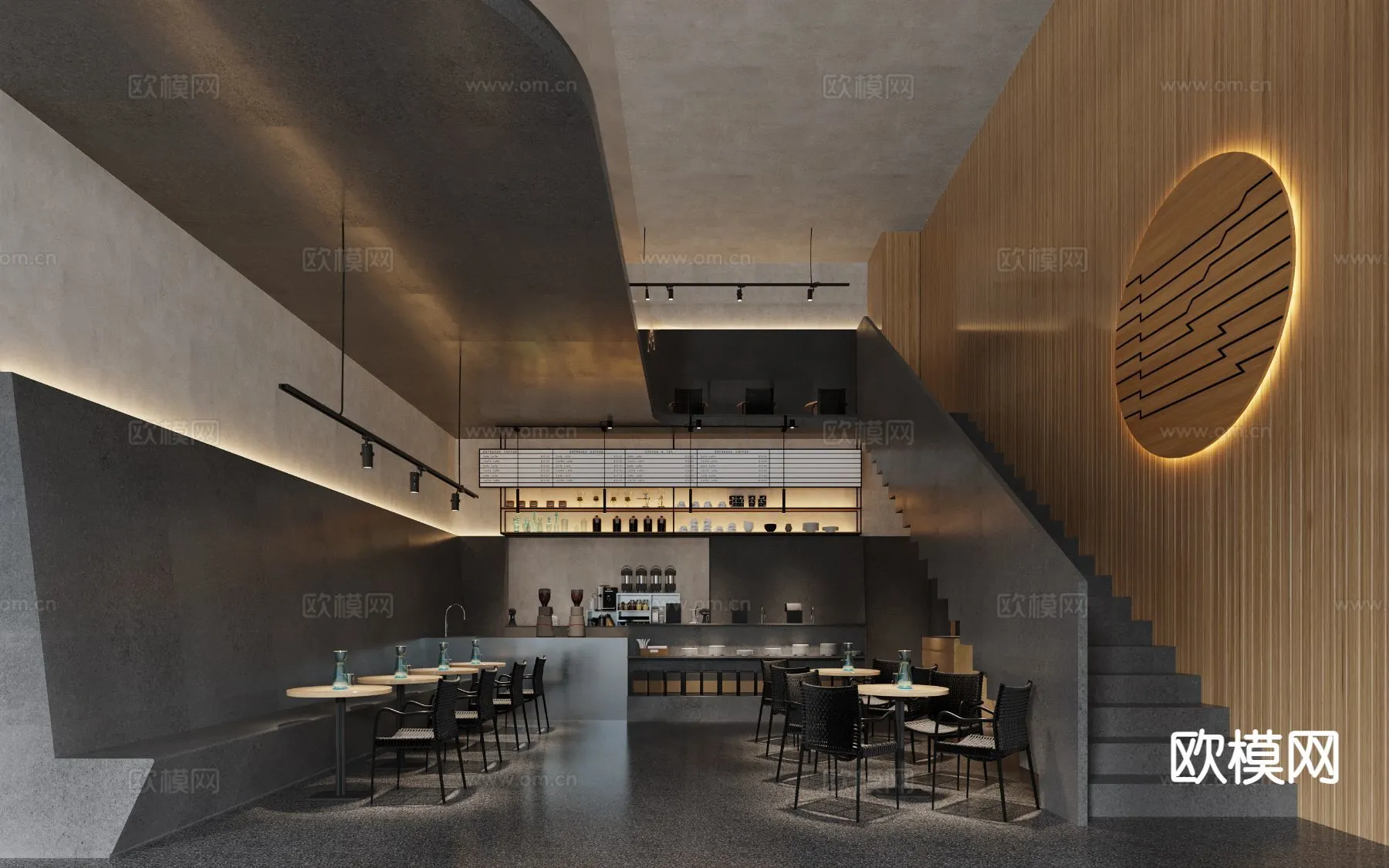 RESTAURANT & COFFEE SHOP - 3D Model For Interior Design - 1127