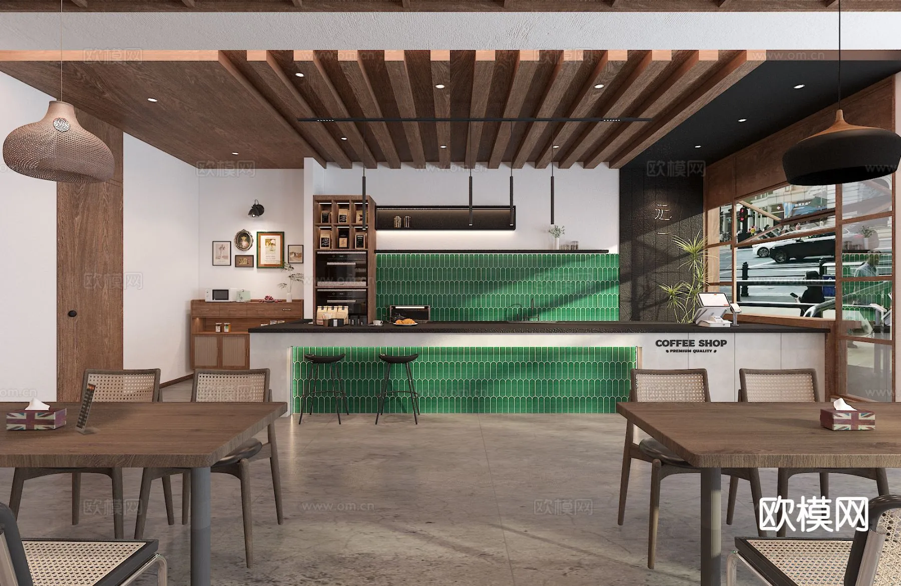 RESTAURANT & COFFEE SHOP - 3D Model For Interior Design - 1128