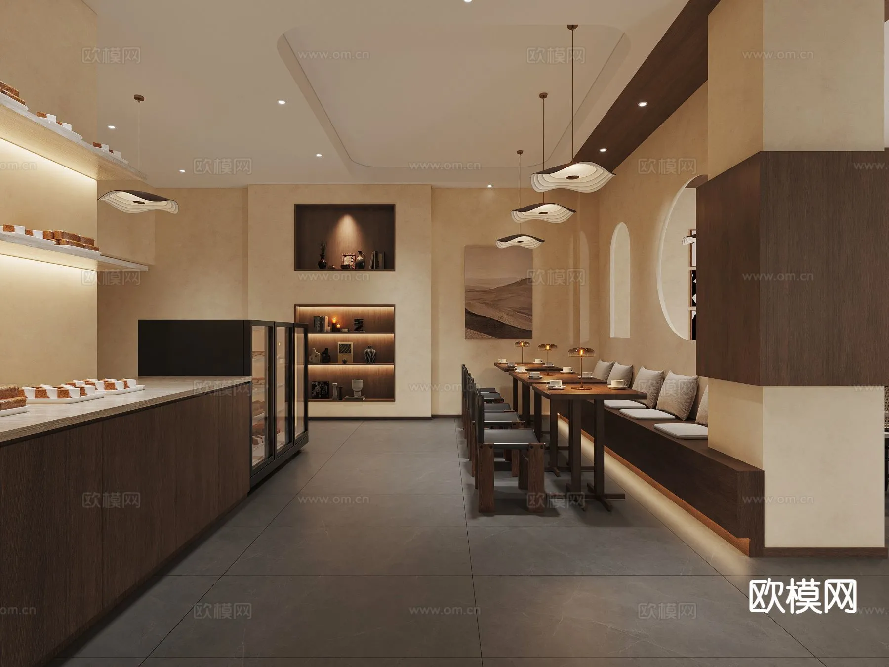 RESTAURANT & COFFEE SHOP - 3D Model For Interior Design - 1130