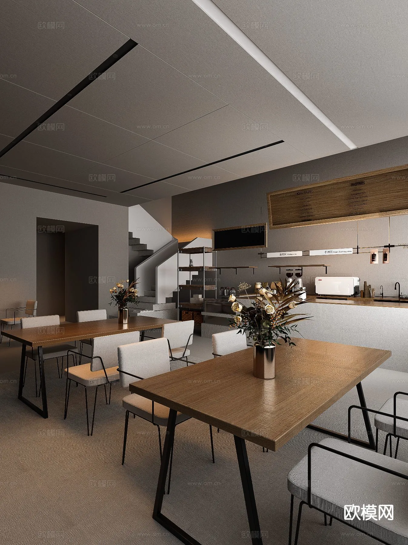 RESTAURANT & COFFEE SHOP - 3D Model For Interior Design - 1134