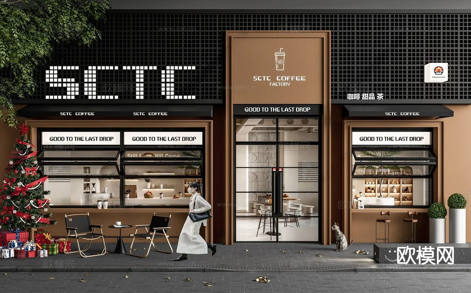 RESTAURANT & COFFEE SHOP - 3D Model For Interior Design - 1135