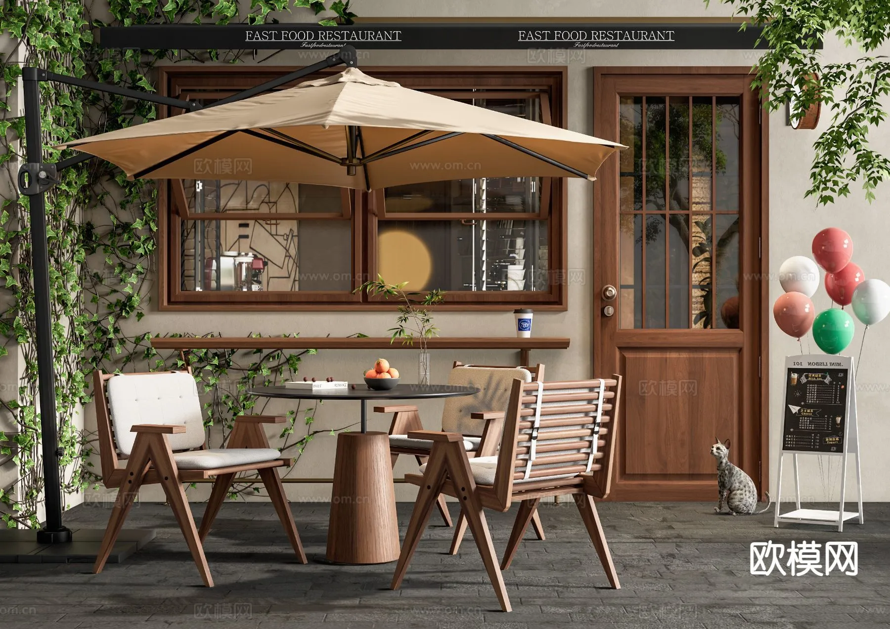 RESTAURANT & COFFEE SHOP - 3D Model For Interior Design - 1143