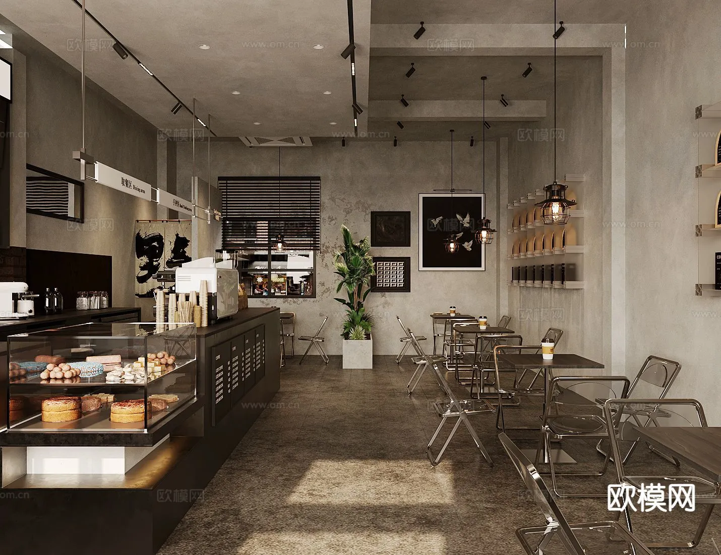 RESTAURANT & COFFEE SHOP - 3D Model For Interior Design - 1153