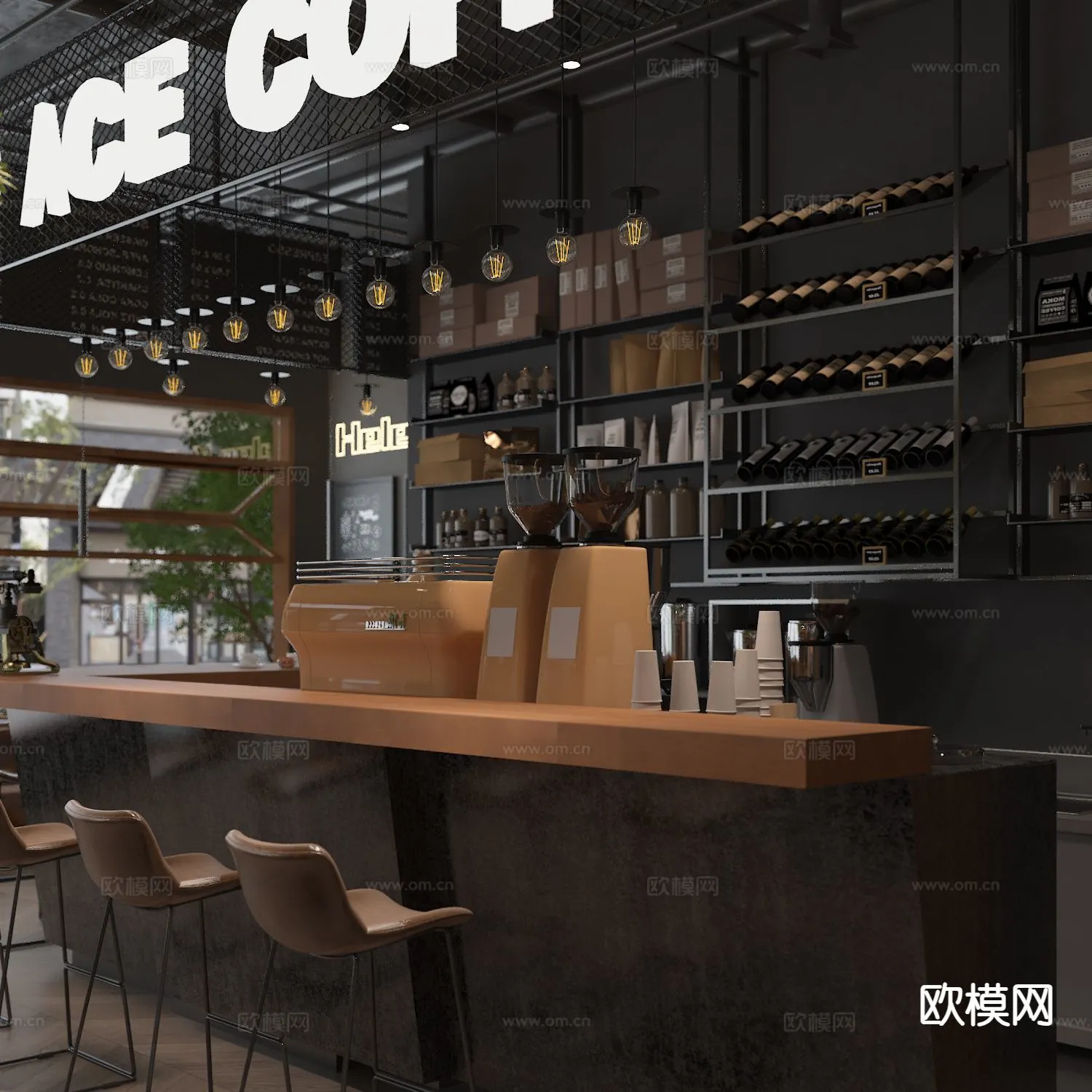 RESTAURANT & COFFEE SHOP - 3D Model For Interior Design - 1155