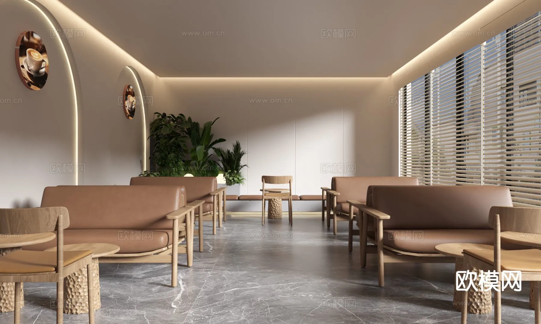 RESTAURANT & COFFEE SHOP - 3D Model For Interior Design - 1160