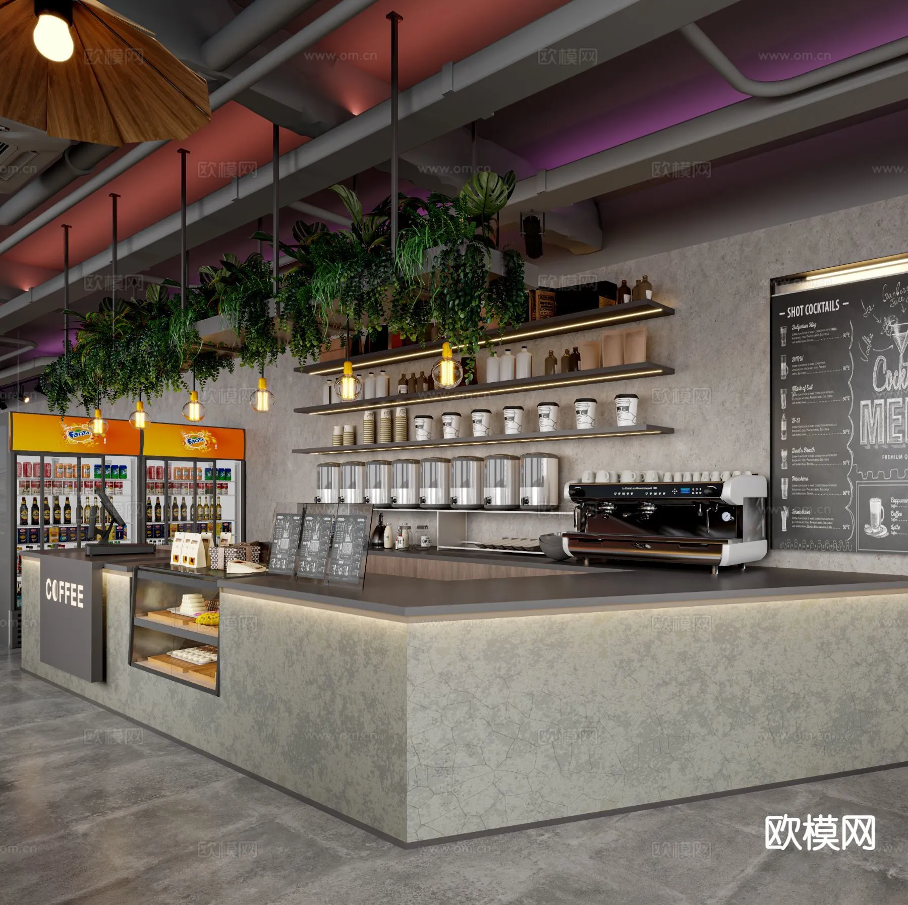 RESTAURANT & COFFEE SHOP - 3D Model For Interior Design - 1162