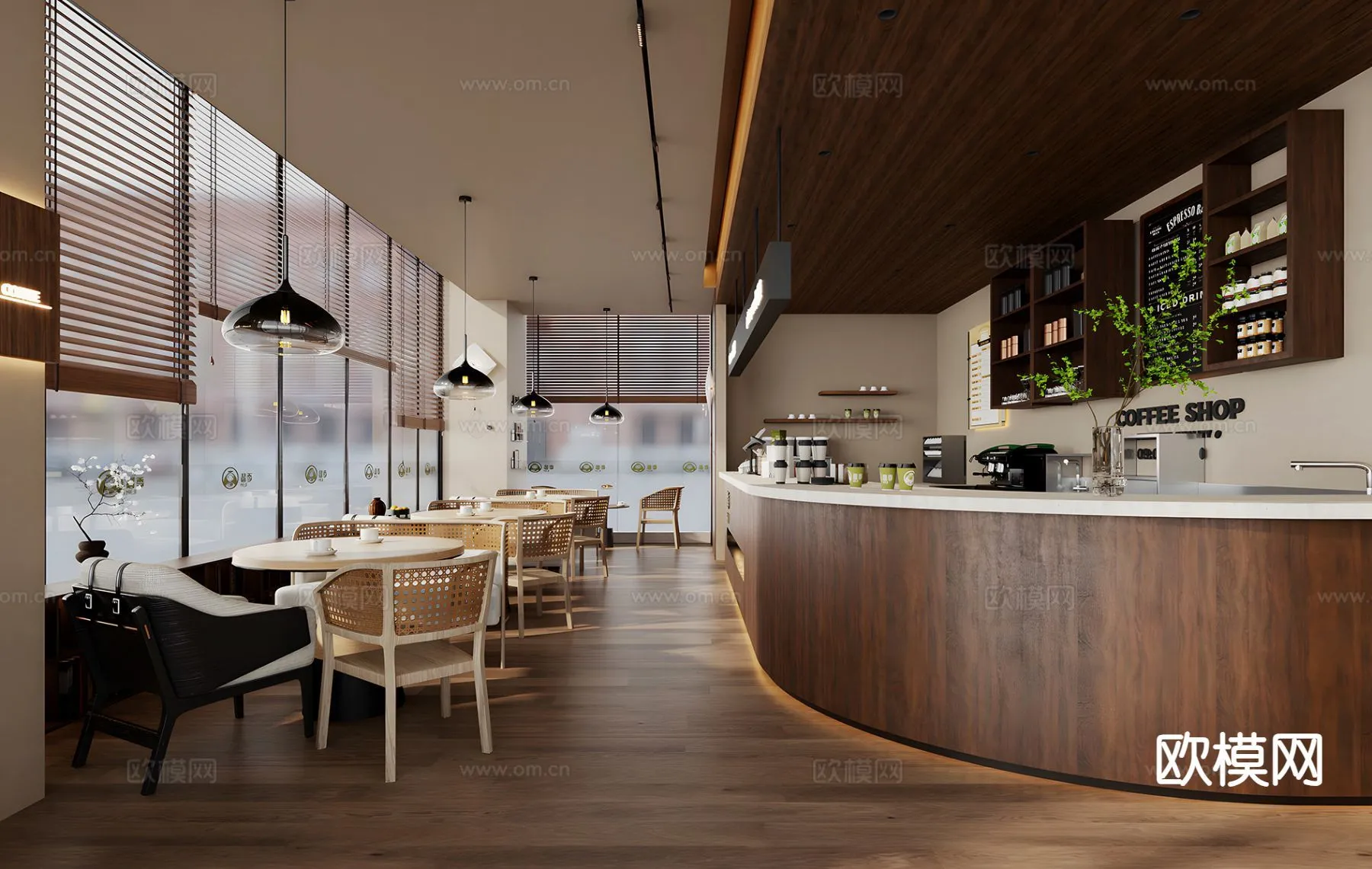RESTAURANT & COFFEE SHOP - 3D Model For Interior Design - 1164