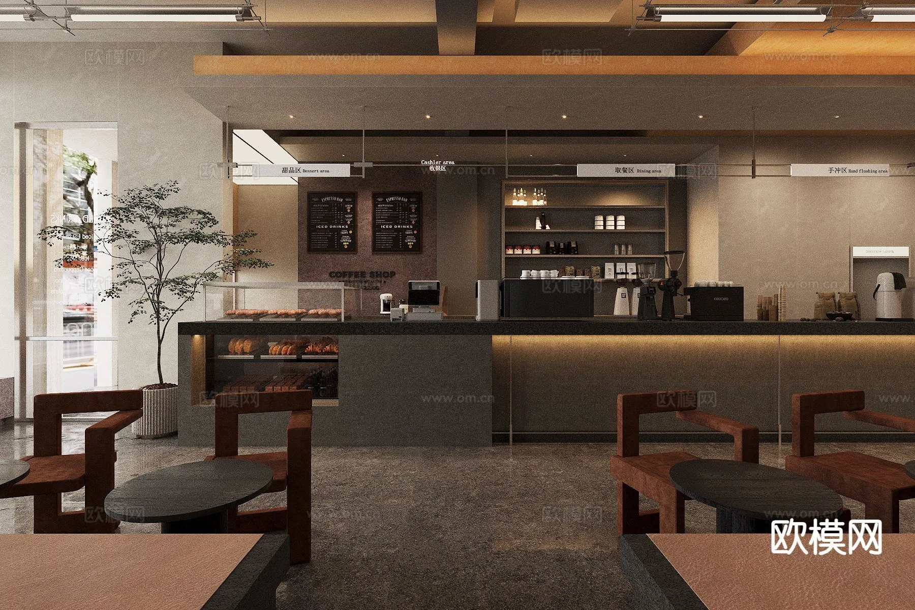 RESTAURANT & COFFEE SHOP - 3D Model For Interior Design - 1165