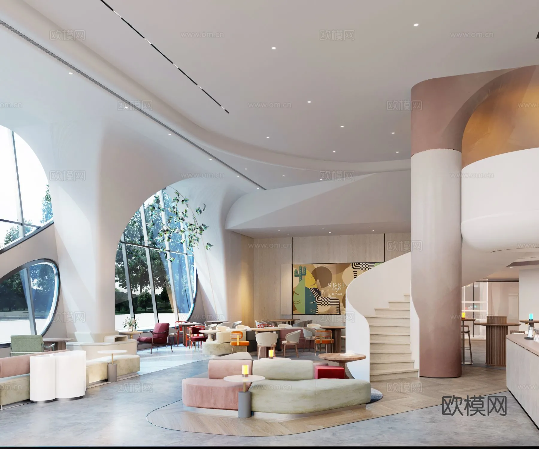 RESTAURANT & COFFEE SHOP - 3D Model For Interior Design - 1170