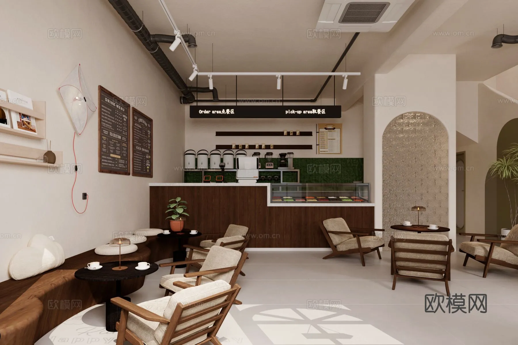 RESTAURANT & COFFEE SHOP - 3D Model For Interior Design - 1172