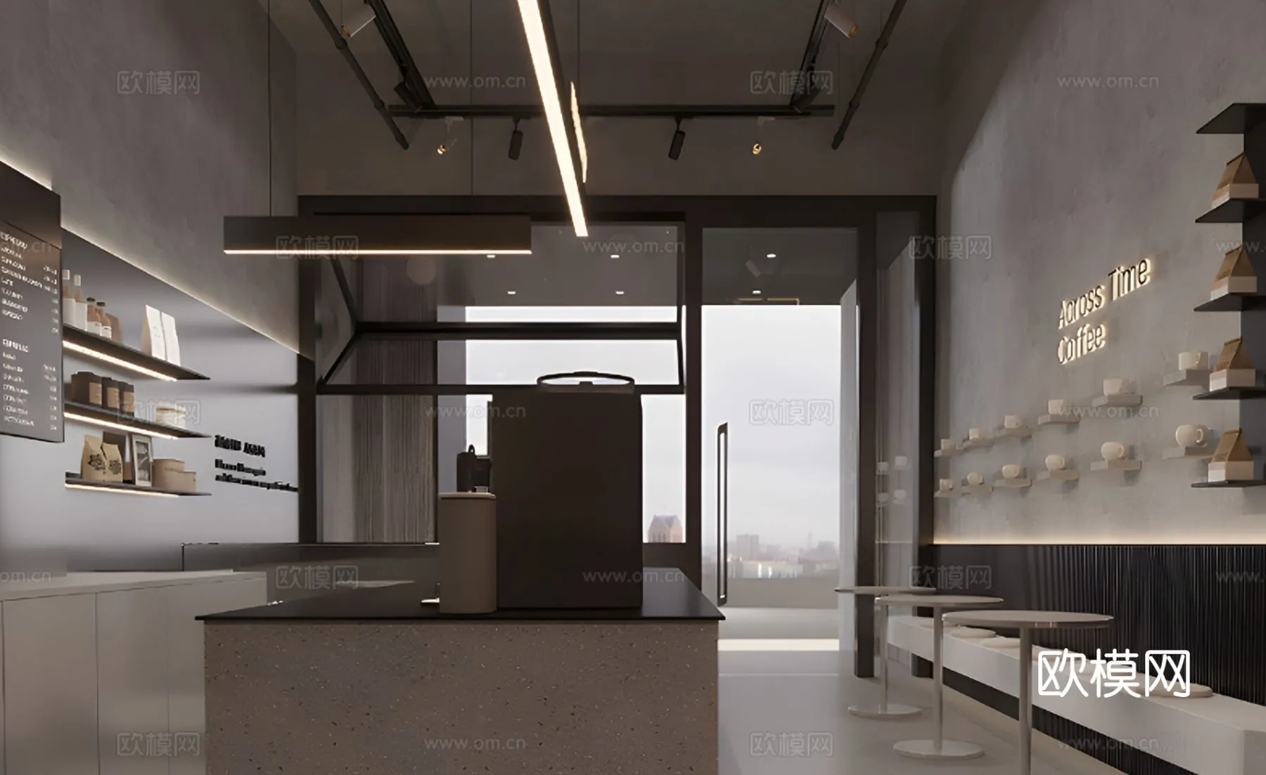 RESTAURANT & COFFEE SHOP - 3D Model For Interior Design - 1174