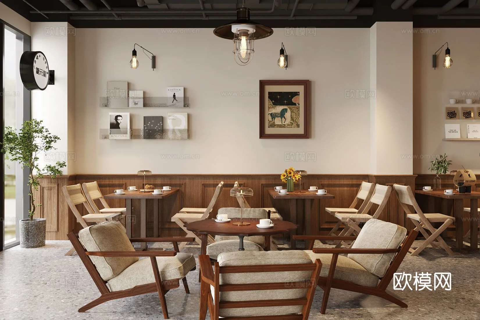 RESTAURANT & COFFEE SHOP - 3D Model For Interior Design - 1175