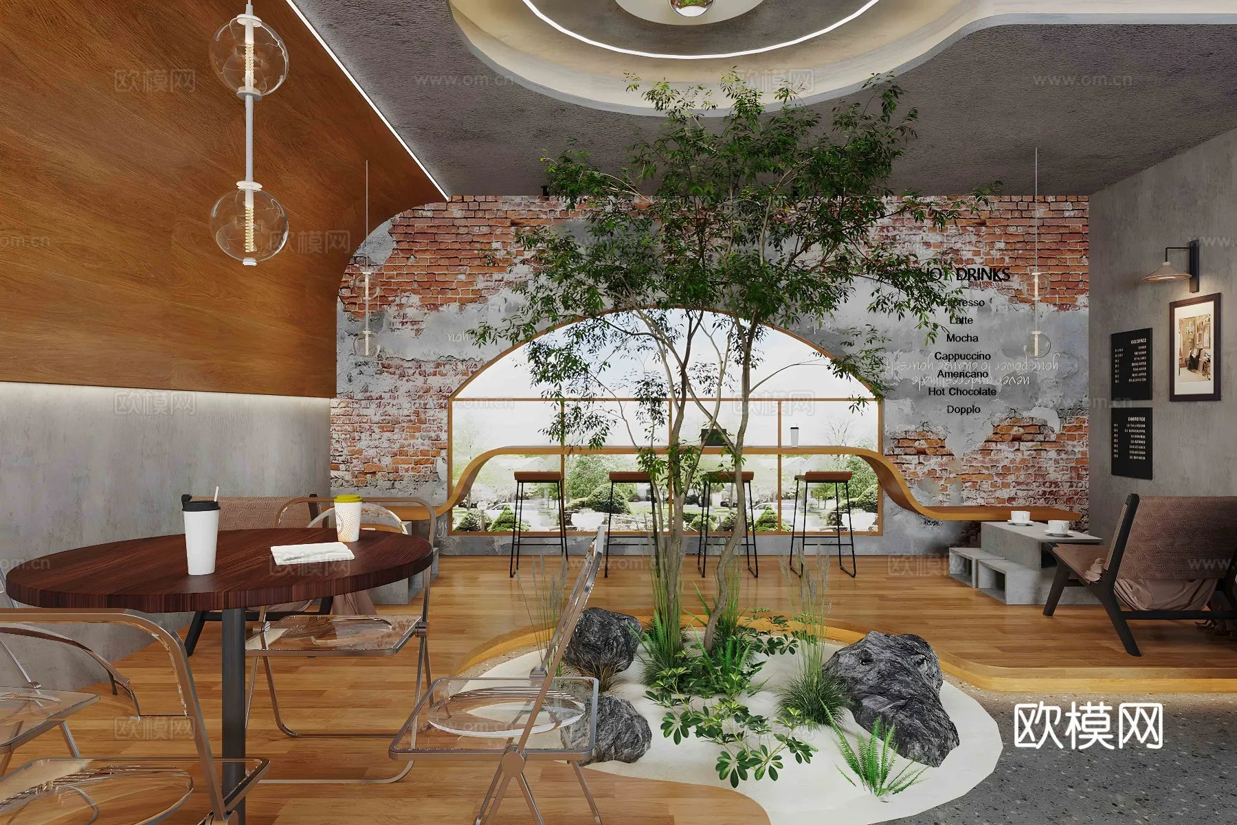 RESTAURANT & COFFEE SHOP - 3D Model For Interior Design - 1176