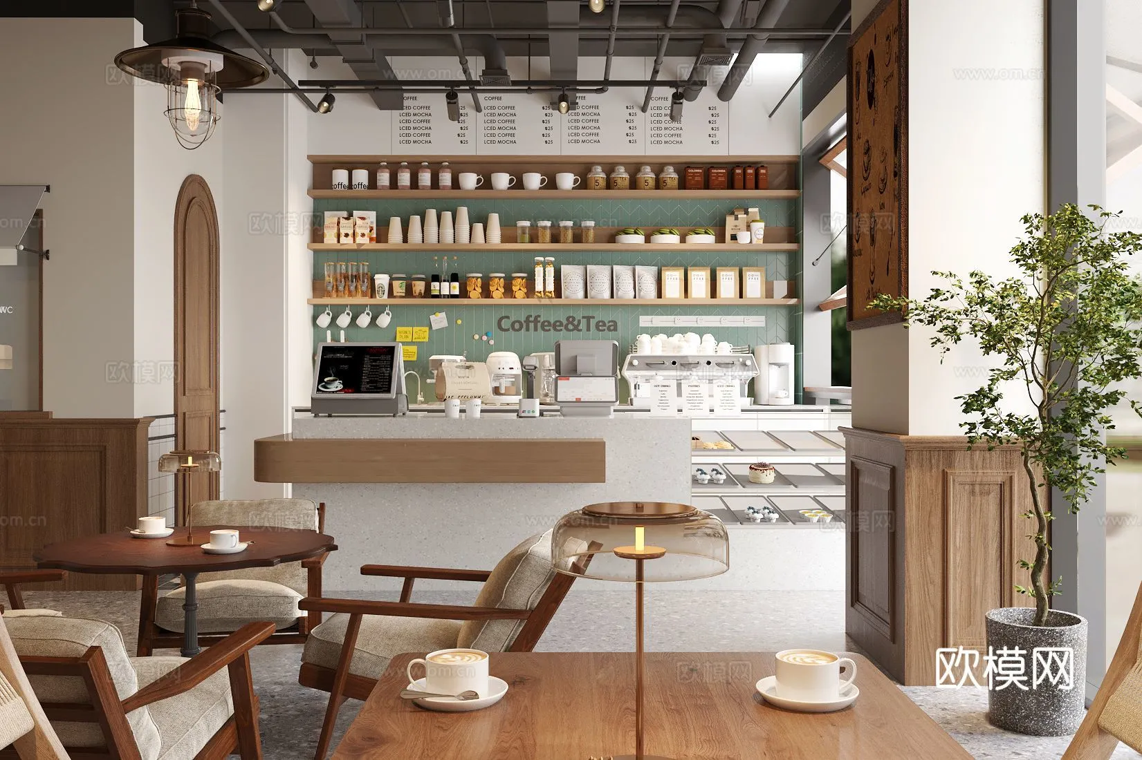 RESTAURANT & COFFEE SHOP - 3D Model For Interior Design - 1179