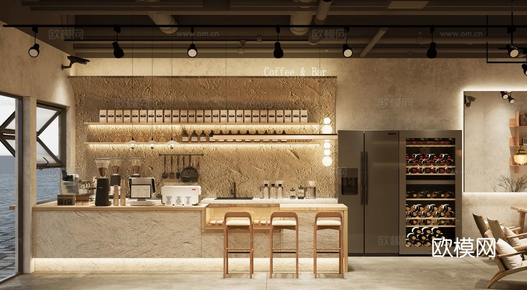 RESTAURANT & COFFEE SHOP - 3D Model For Interior Design - 1181