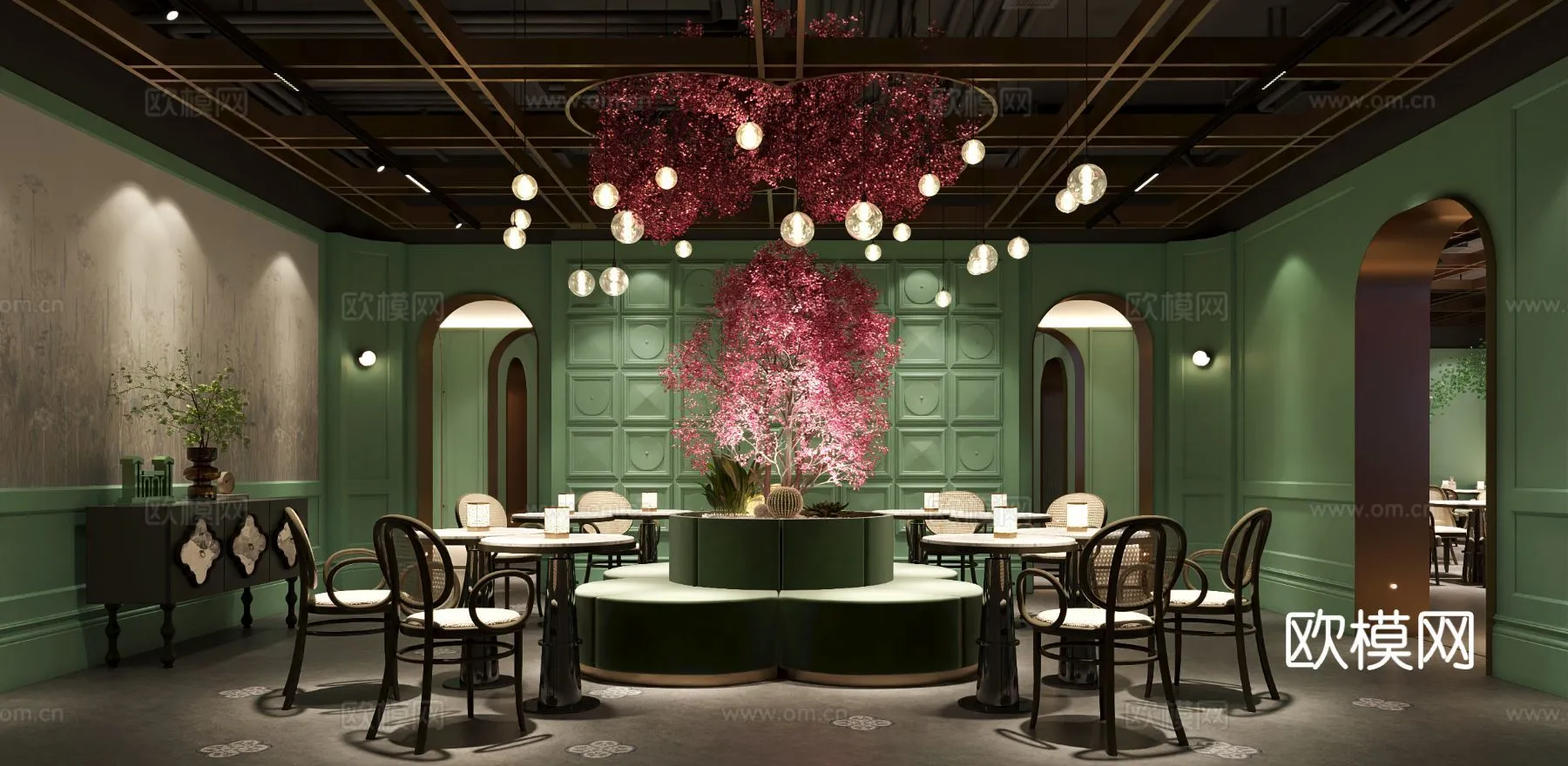 RESTAURANT & COFFEE SHOP - 3D Model For Interior Design - 1182