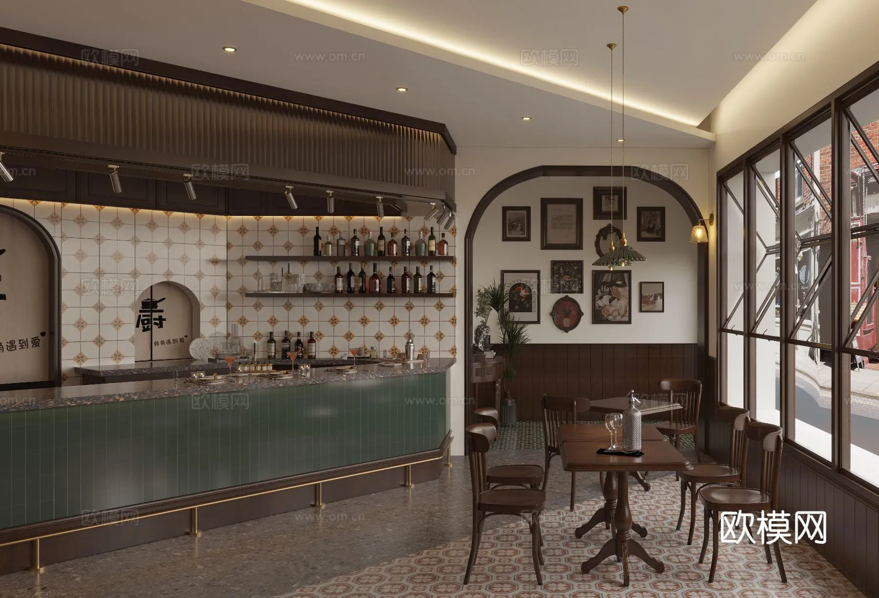 RESTAURANT & COFFEE SHOP - 3D Model For Interior Design - 1183