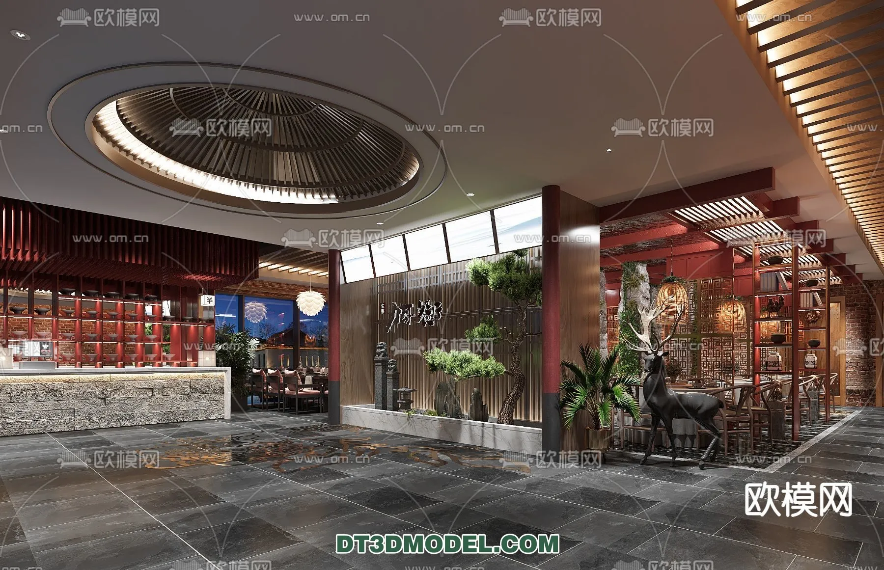 RESTAURANT & COFFEE SHOP - 3D Model For Interior Design - 2363