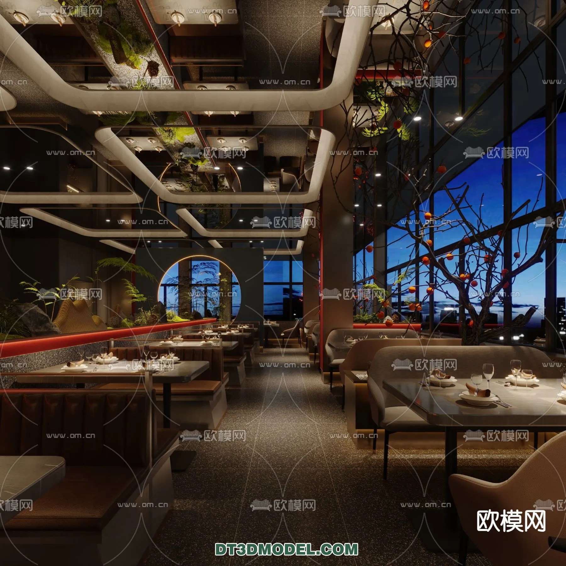 RESTAURANT & COFFEE SHOP - 3D Model For Interior Design - 2367