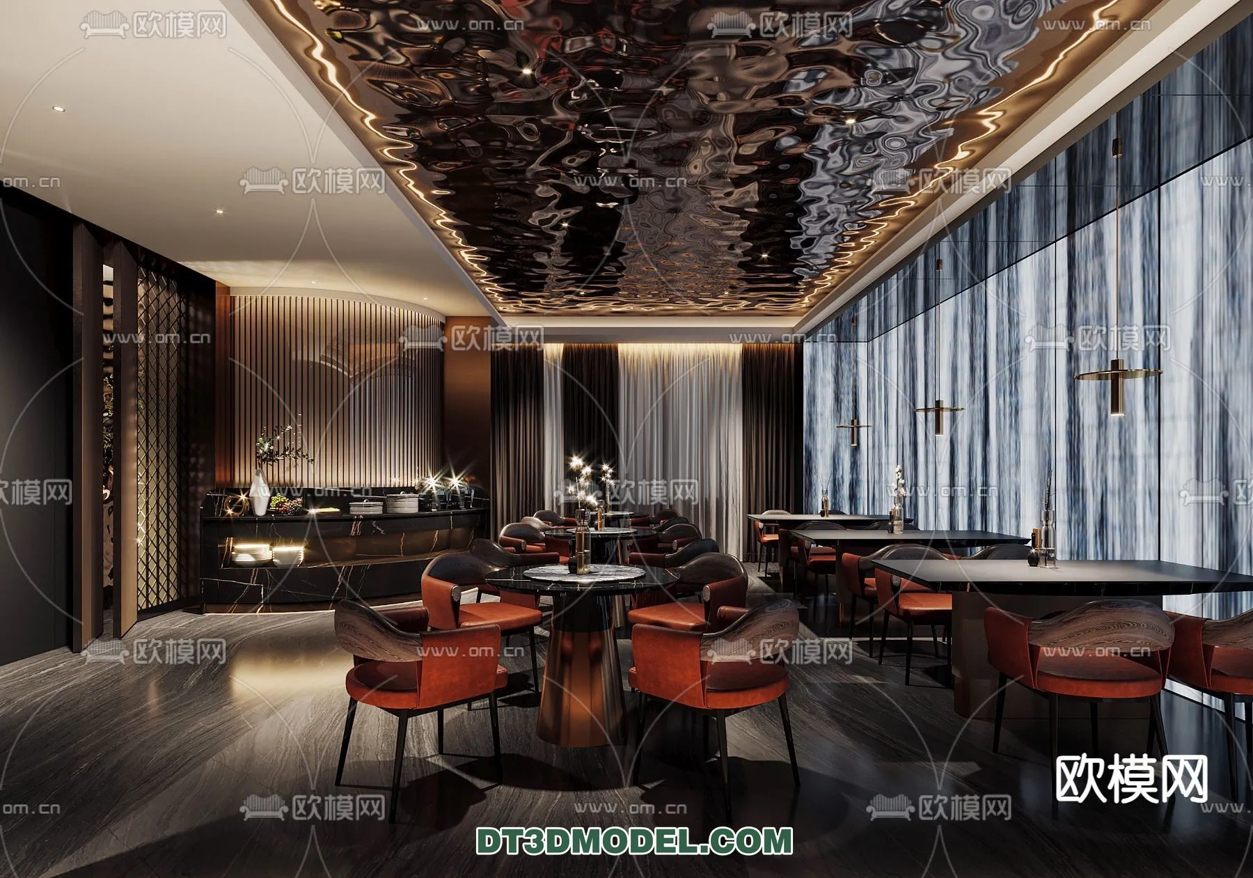 RESTAURANT & COFFEE SHOP - 3D Model For Interior Design - 2369