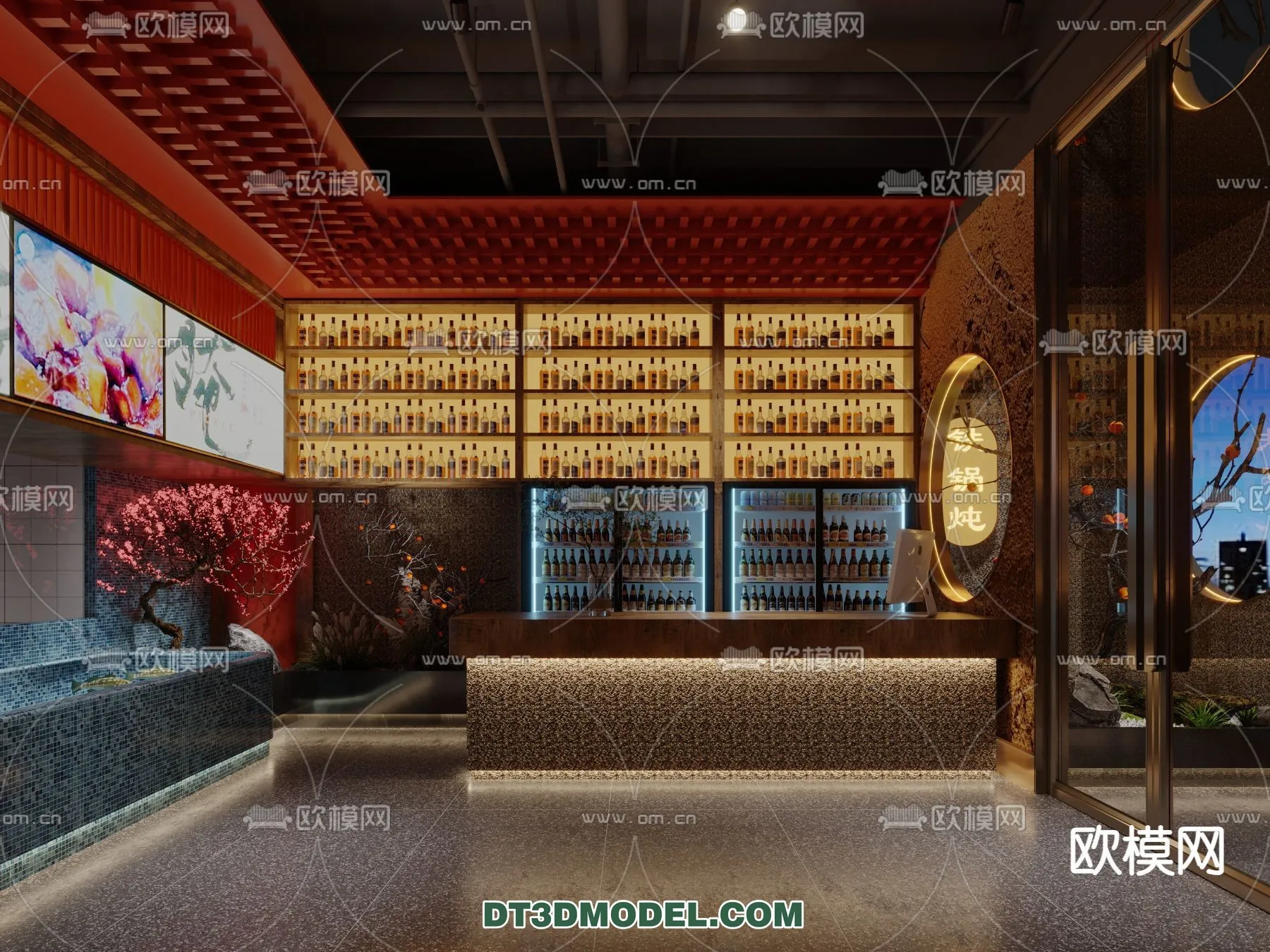 RESTAURANT & COFFEE SHOP - 3D Model For Interior Design - 2371