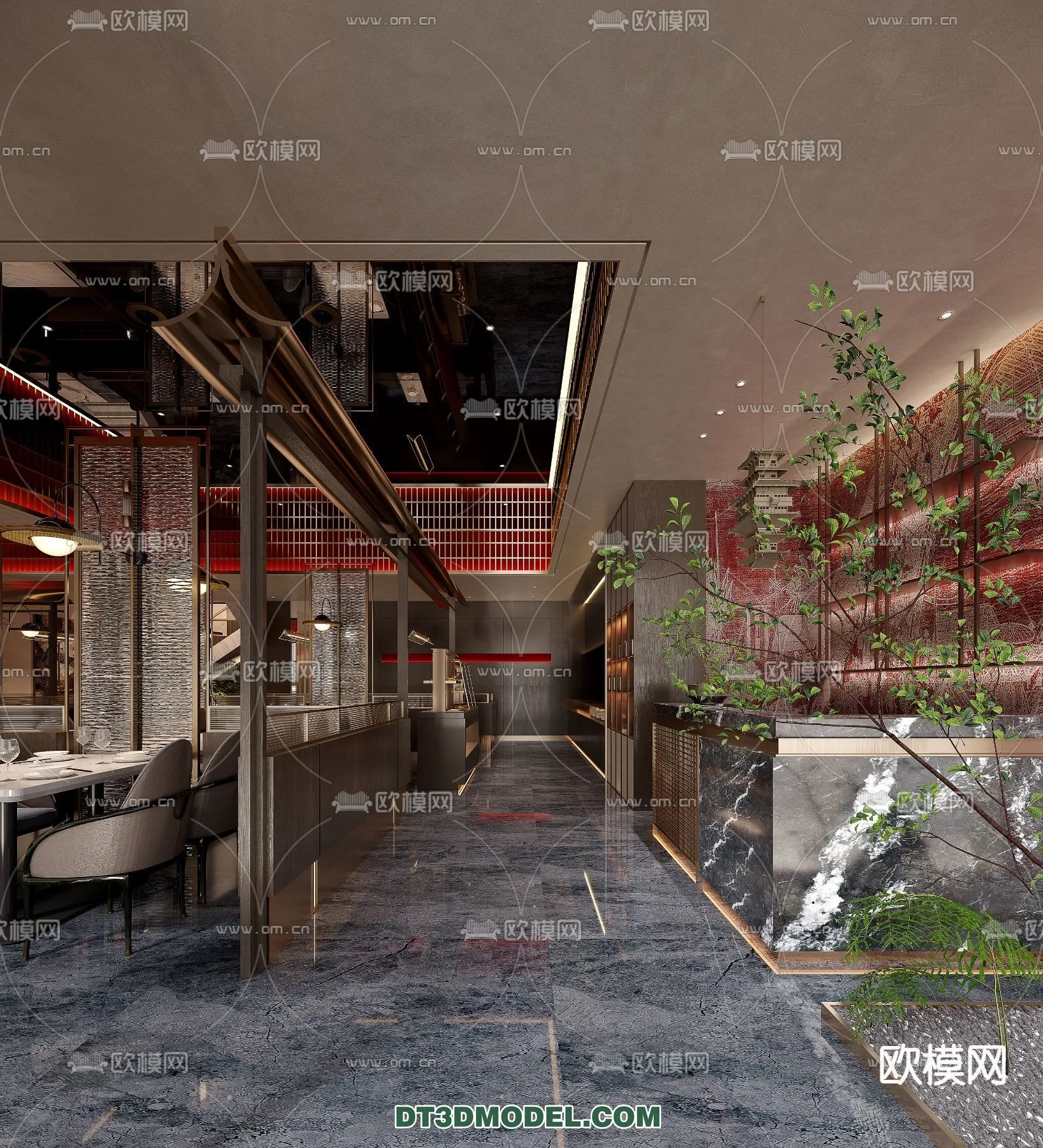 RESTAURANT & COFFEE SHOP - 3D Model For Interior Design - 2372