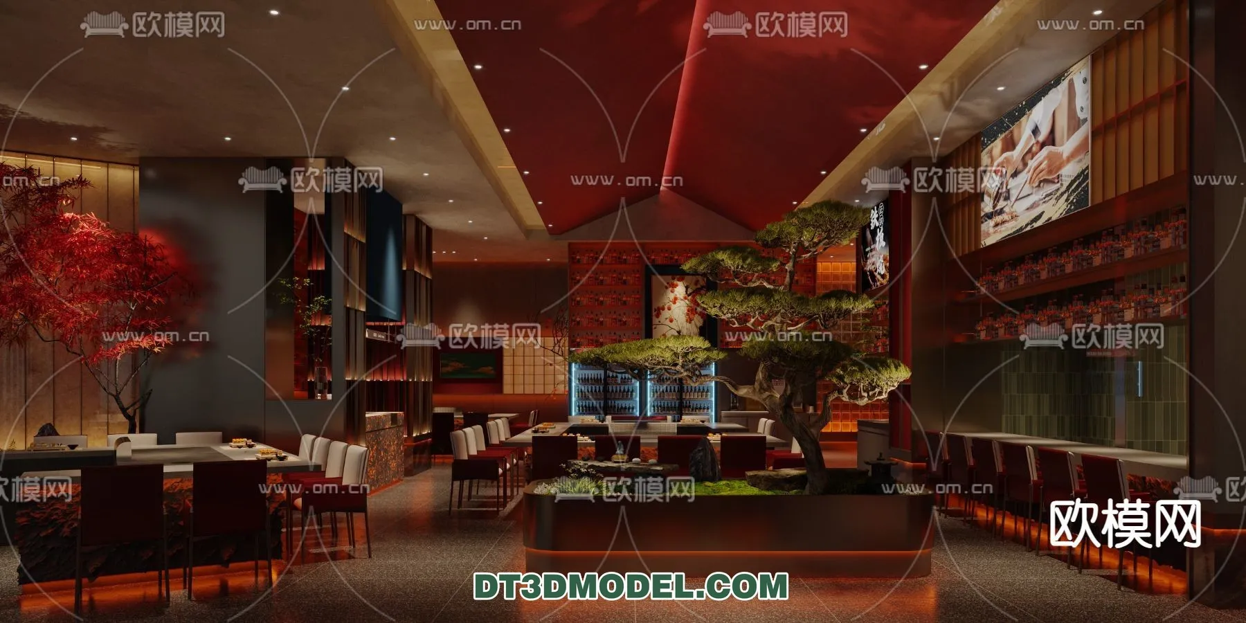 RESTAURANT & COFFEE SHOP - 3D Model For Interior Design - 2374