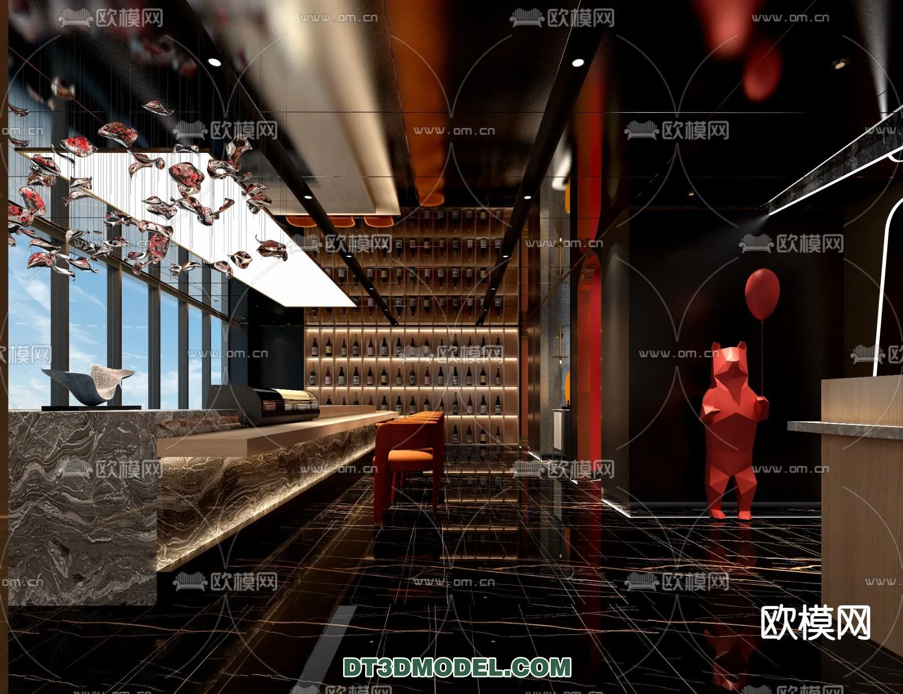 RESTAURANT & COFFEE SHOP - 3D Model For Interior Design - 2379