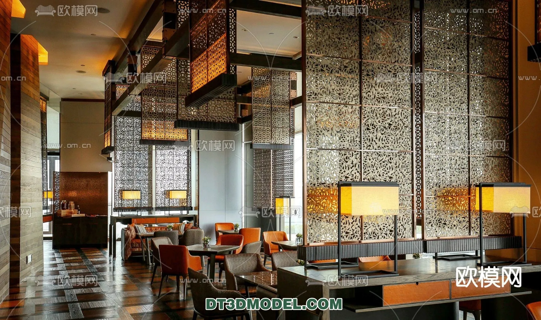 RESTAURANT & COFFEE SHOP - 3D Model For Interior Design - 2381