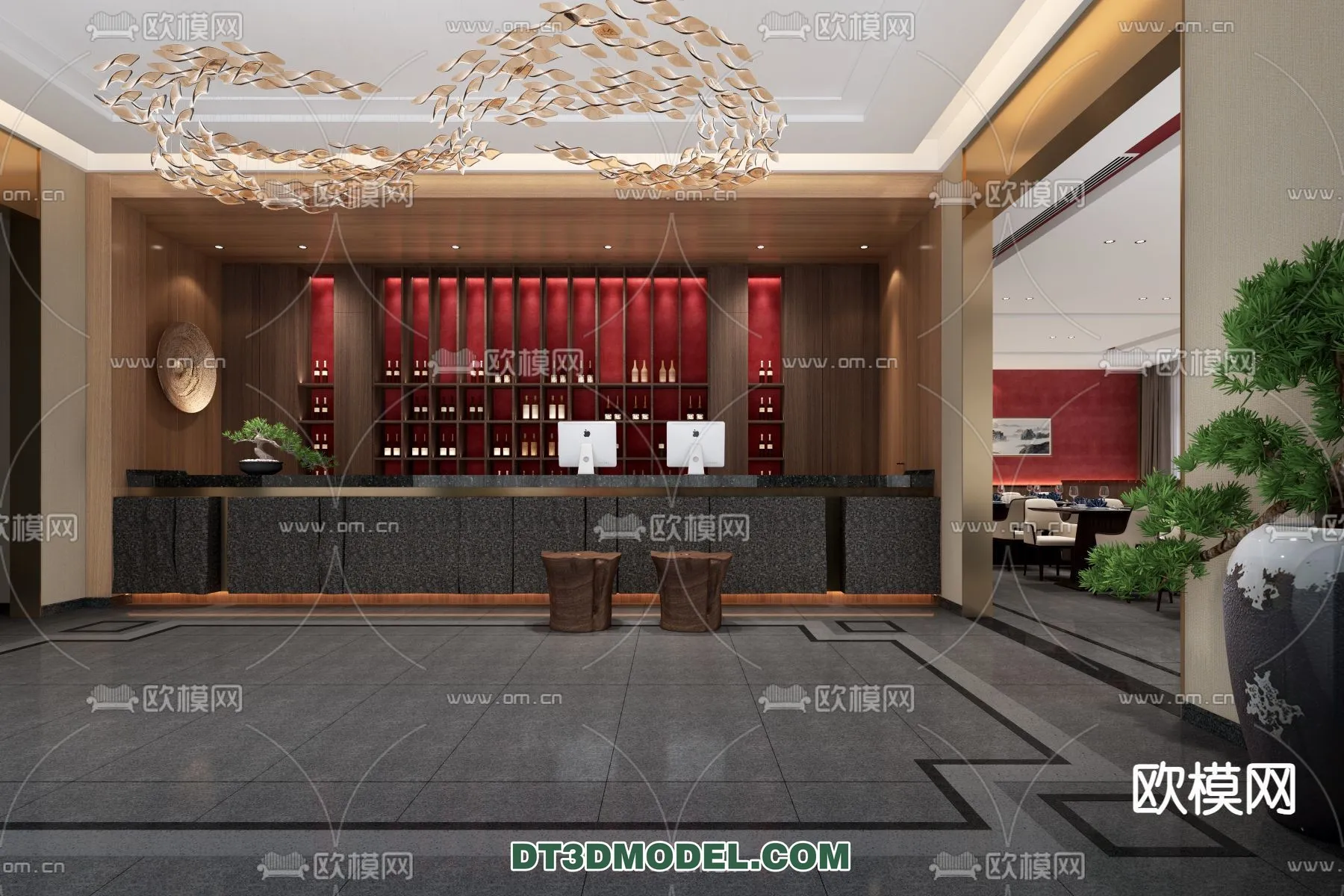 RESTAURANT & COFFEE SHOP - 3D Model For Interior Design - 2385