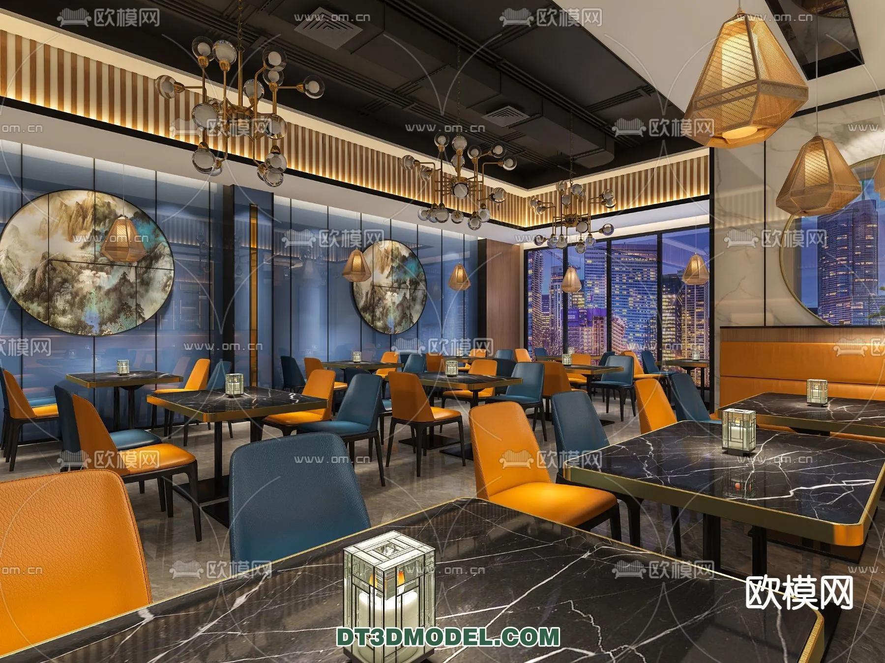 RESTAURANT & COFFEE SHOP - 3D Model For Interior Design - 2386