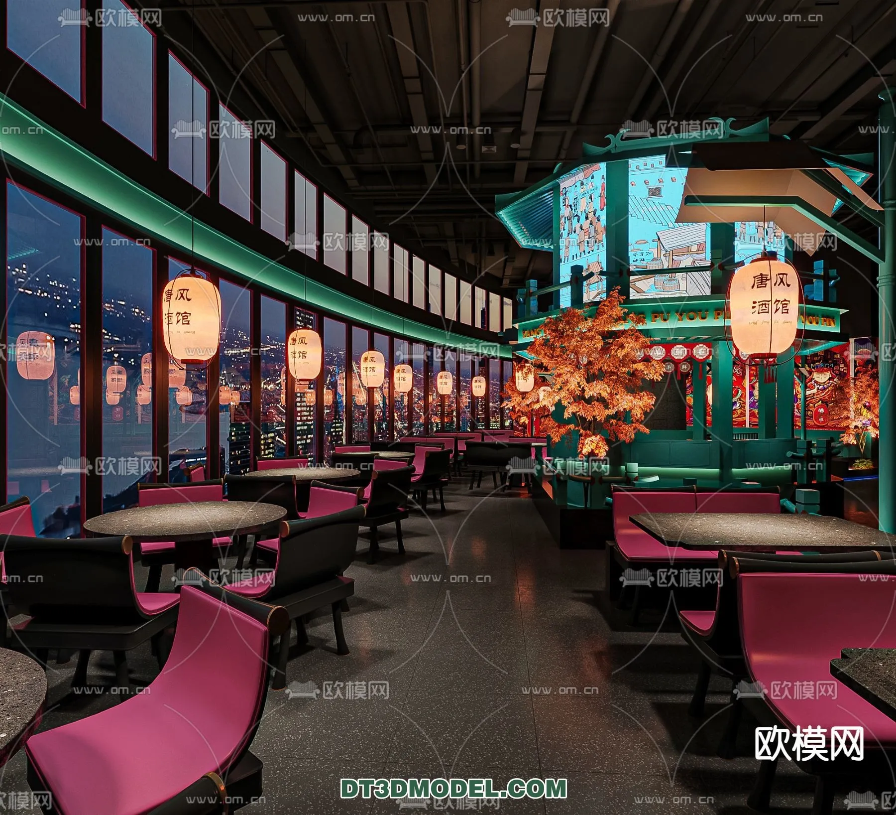 RESTAURANT & COFFEE SHOP - 3D Model For Interior Design - 2387