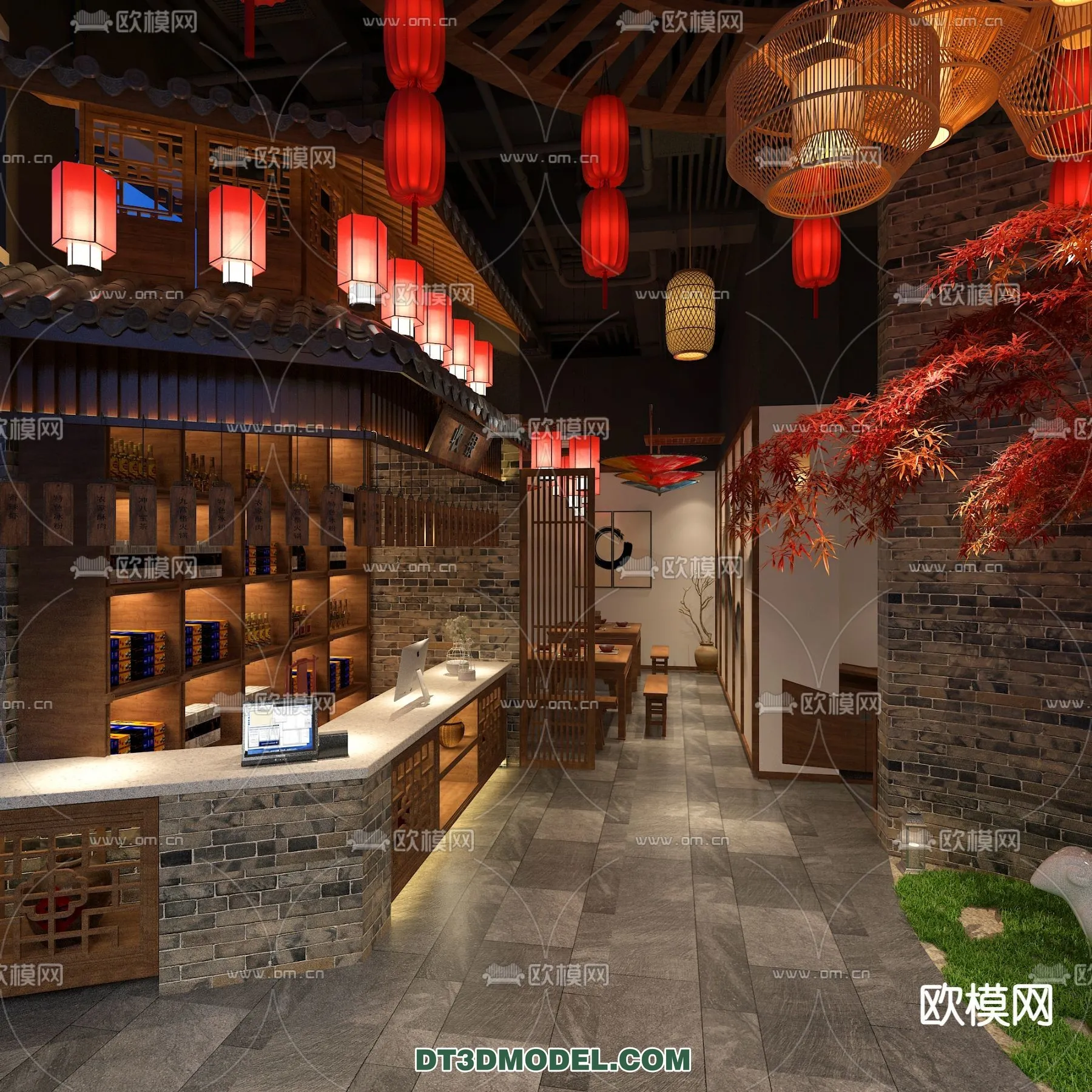 RESTAURANT & COFFEE SHOP - 3D Model For Interior Design - 2388