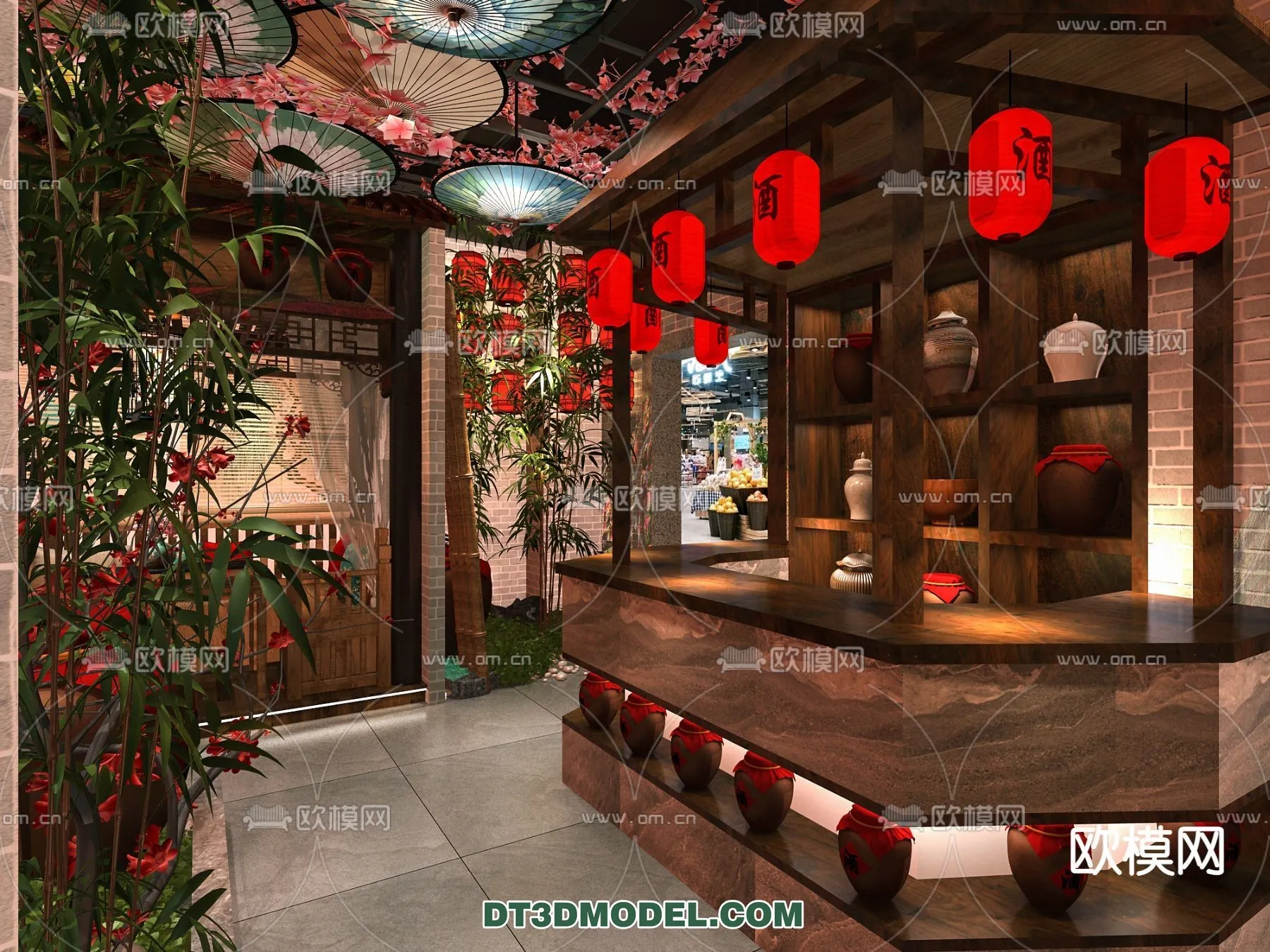 RESTAURANT & COFFEE SHOP - 3D Model For Interior Design - 2389