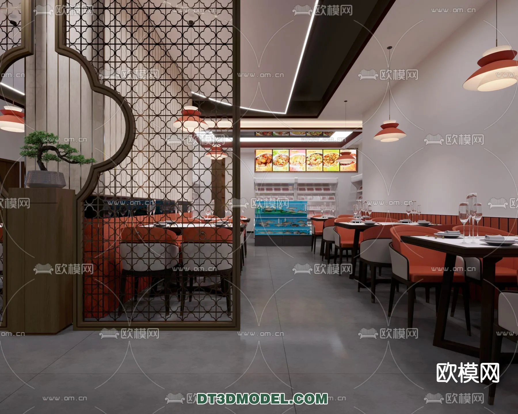 RESTAURANT & COFFEE SHOP - 3D Model For Interior Design - 2390