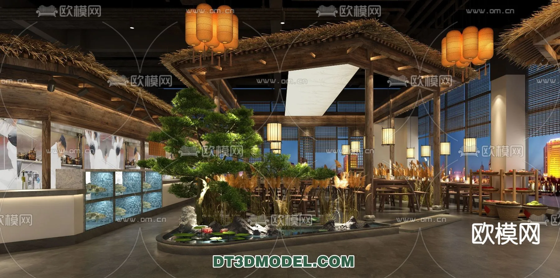 RESTAURANT & COFFEE SHOP - 3D Model For Interior Design - 2392