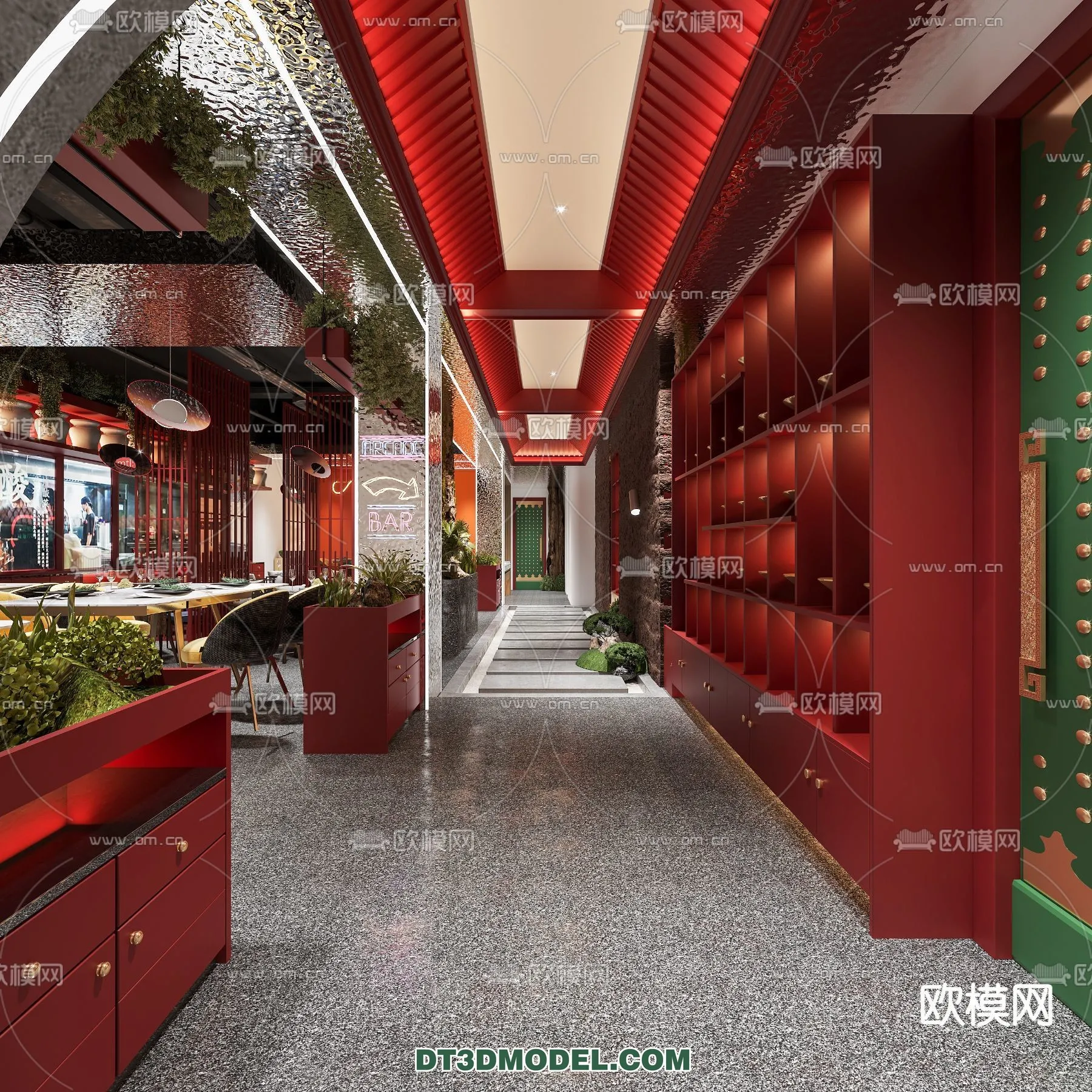 RESTAURANT & COFFEE SHOP - 3D Model For Interior Design - 2393