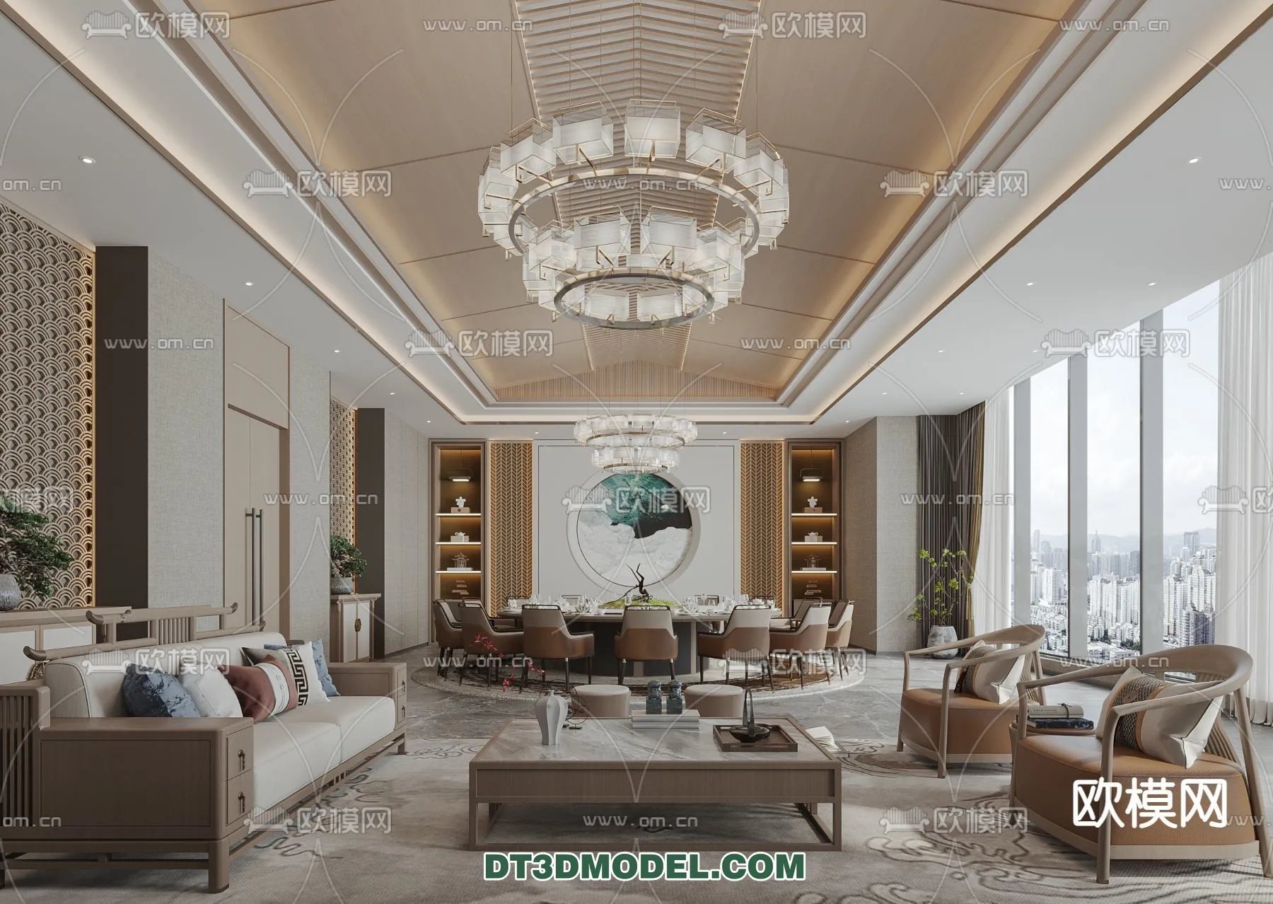 RESTAURANT & COFFEE SHOP - 3D Model For Interior Design - 2395