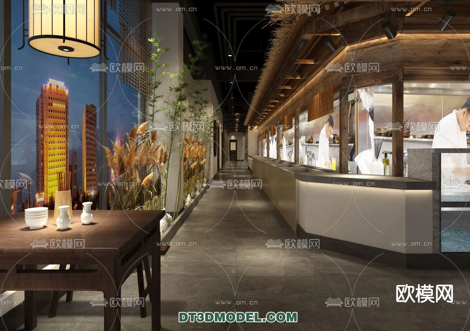RESTAURANT & COFFEE SHOP - 3D Model For Interior Design - 2398