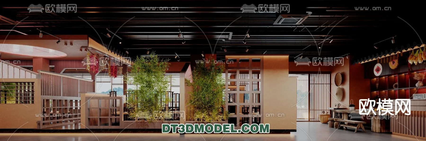 RESTAURANT & COFFEE SHOP - 3D Model For Interior Design - 2402