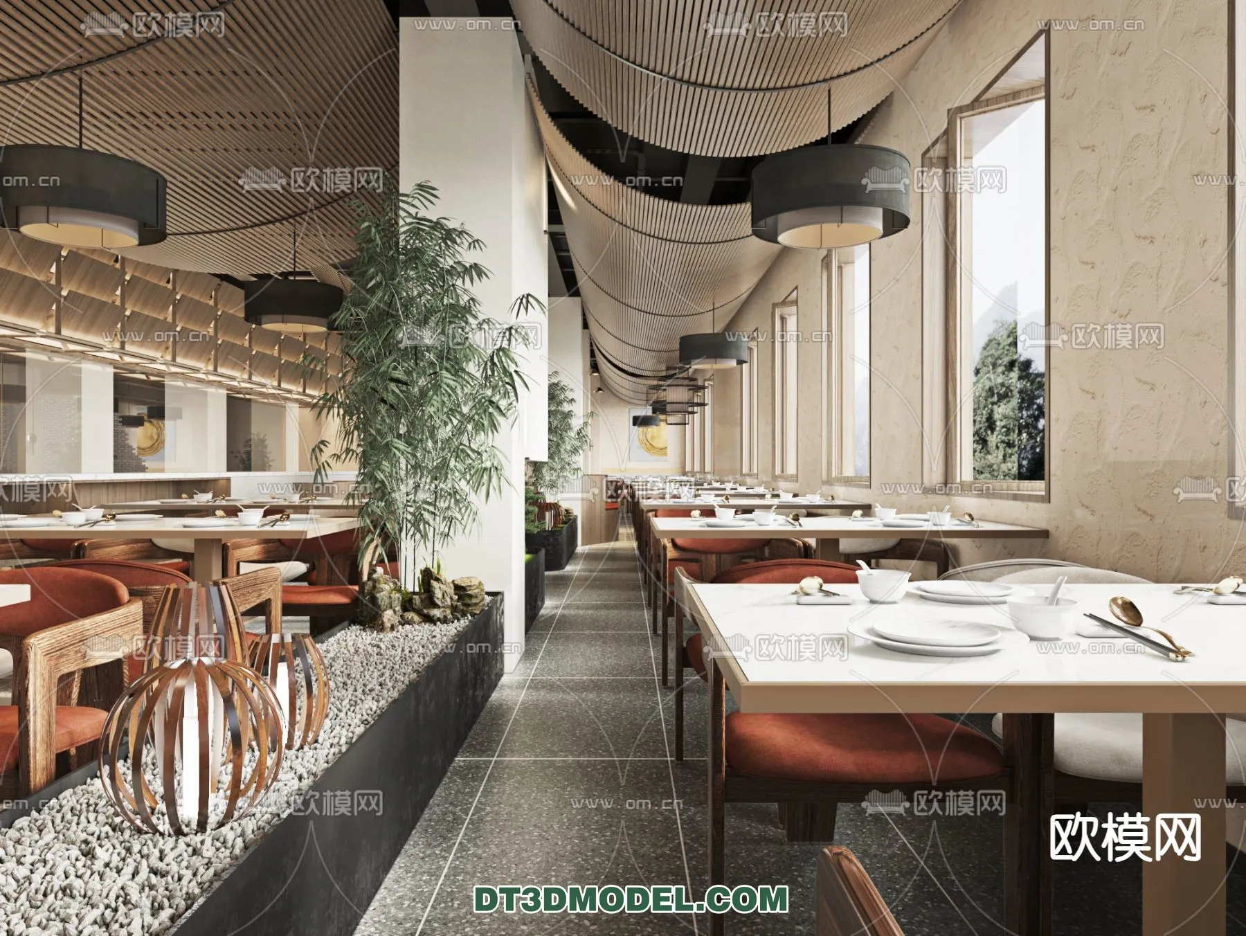 RESTAURANT & COFFEE SHOP - 3D Model For Interior Design - 2405