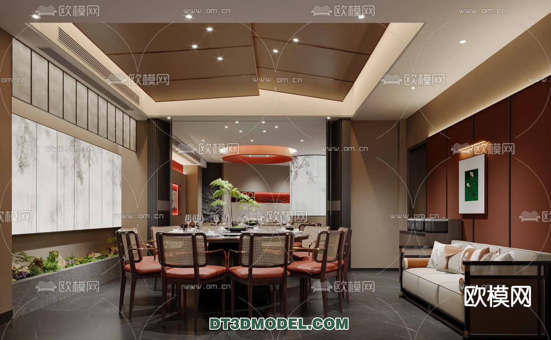 RESTAURANT & COFFEE SHOP - 3D Model For Interior Design - 2408