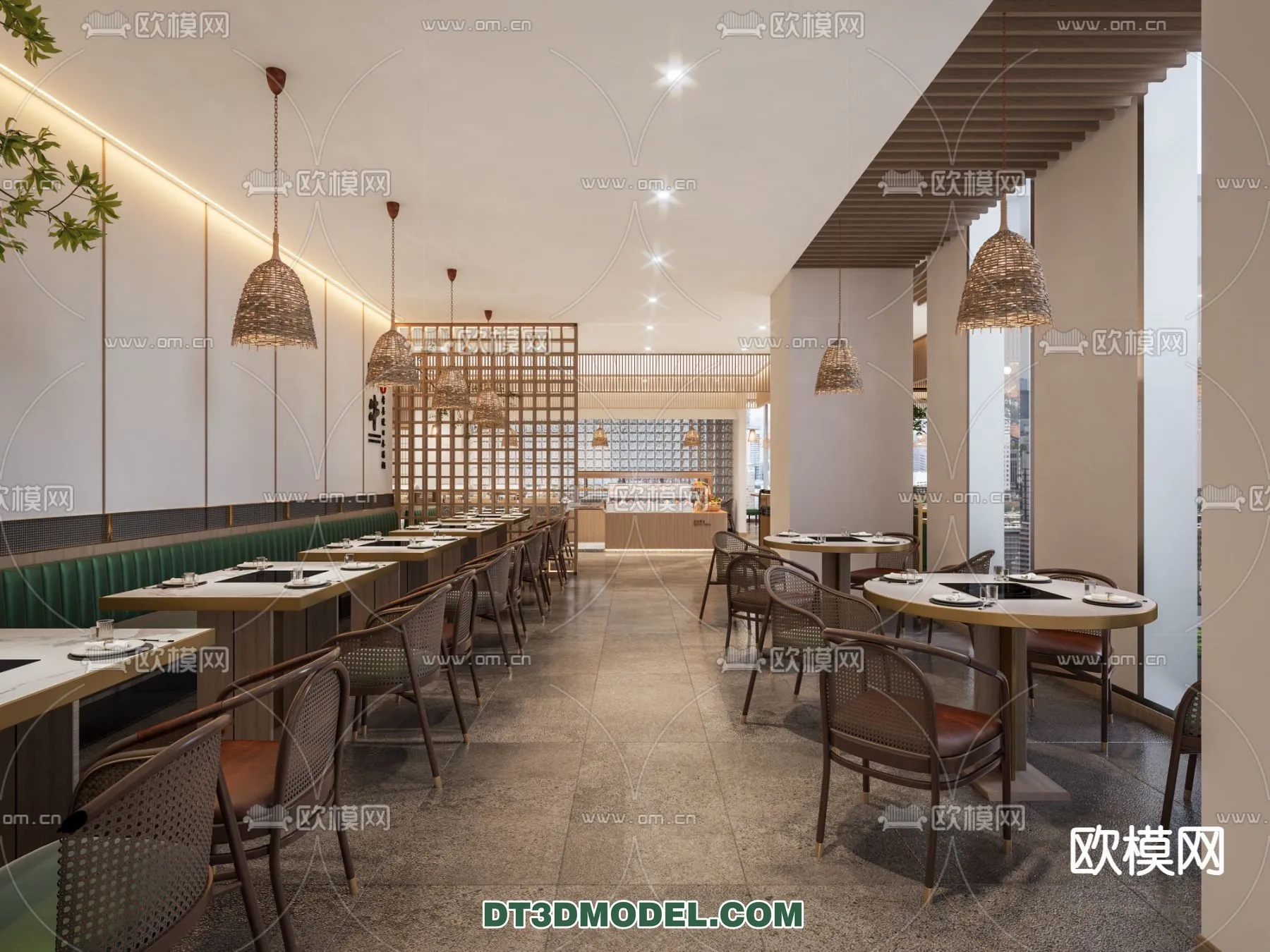 RESTAURANT & COFFEE SHOP - 3D Model For Interior Design - 2409