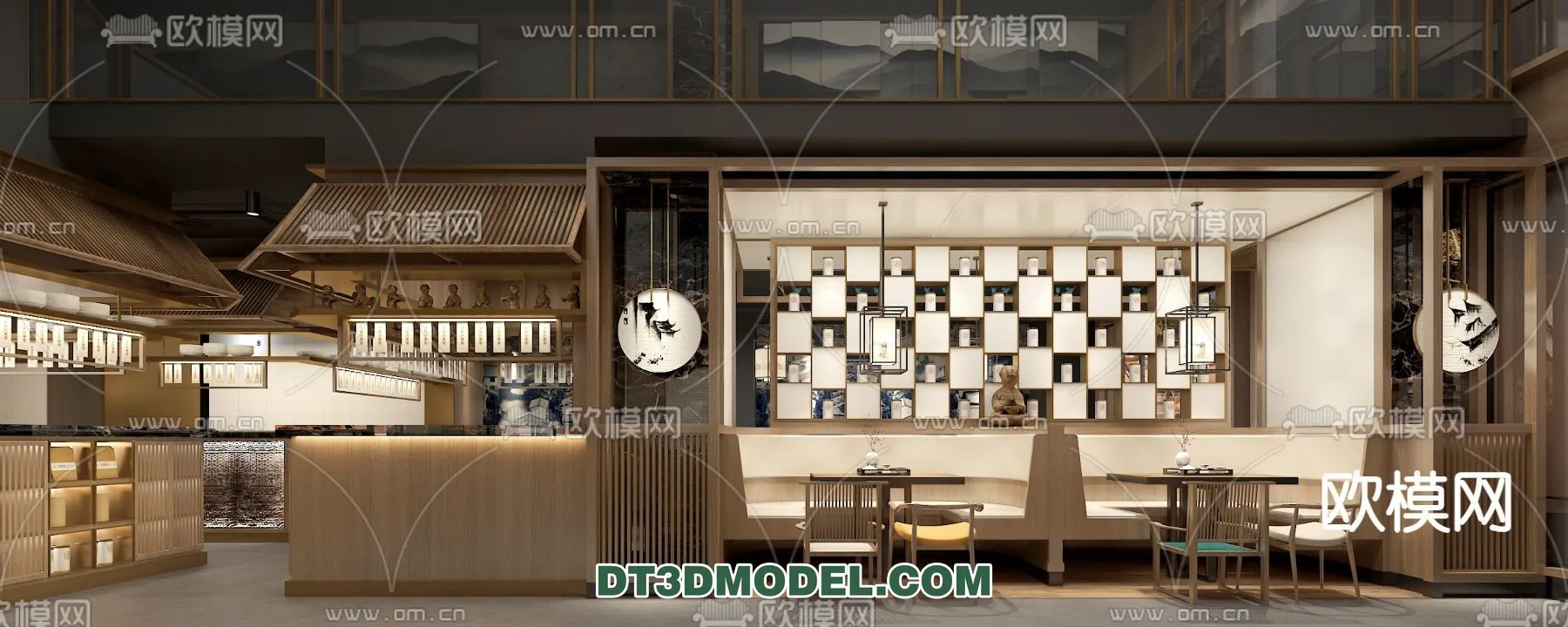 RESTAURANT & COFFEE SHOP - 3D Model For Interior Design - 2413