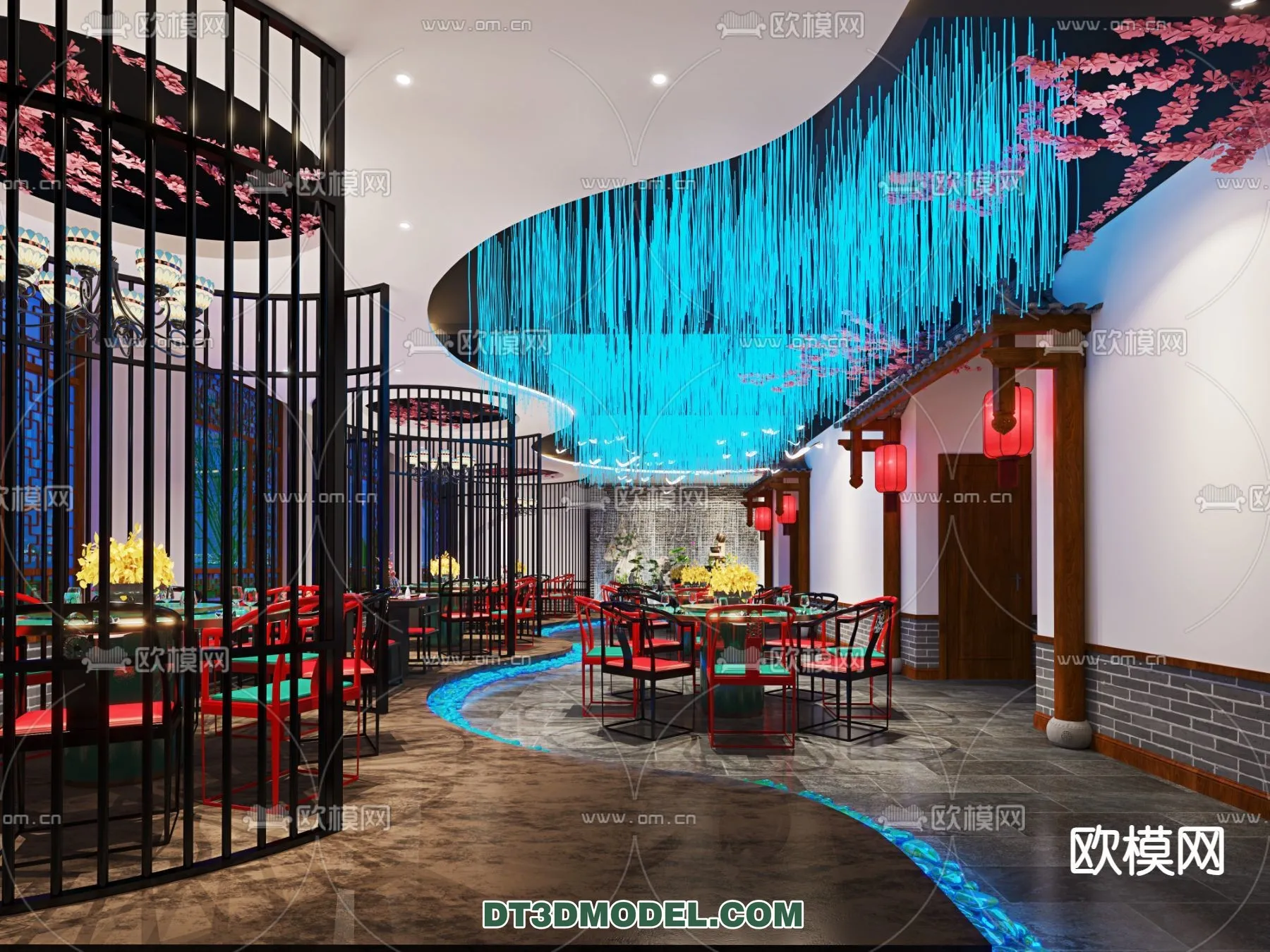 RESTAURANT & COFFEE SHOP - 3D Model For Interior Design - 2416