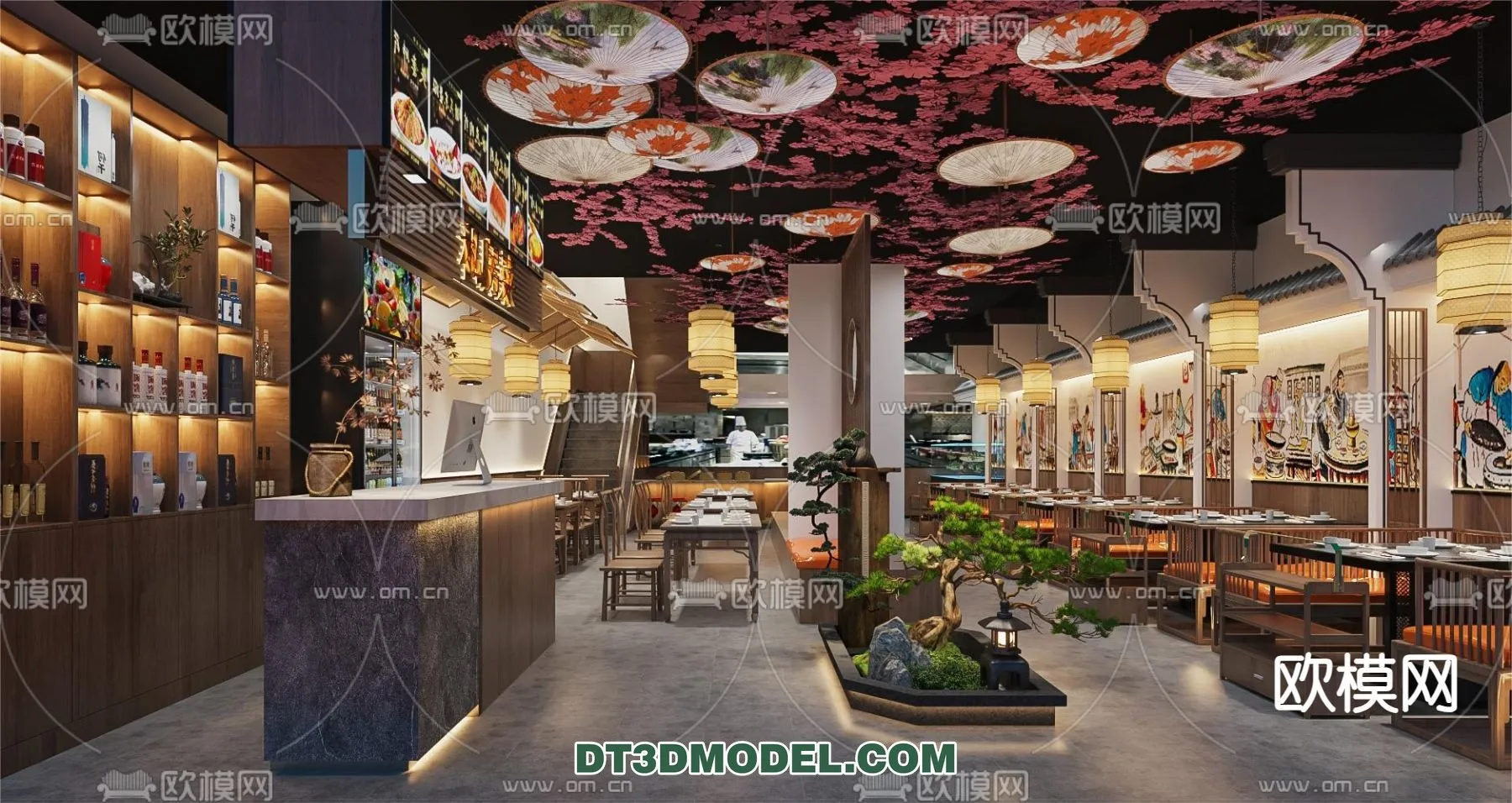 RESTAURANT & COFFEE SHOP - 3D Model For Interior Design - 2418