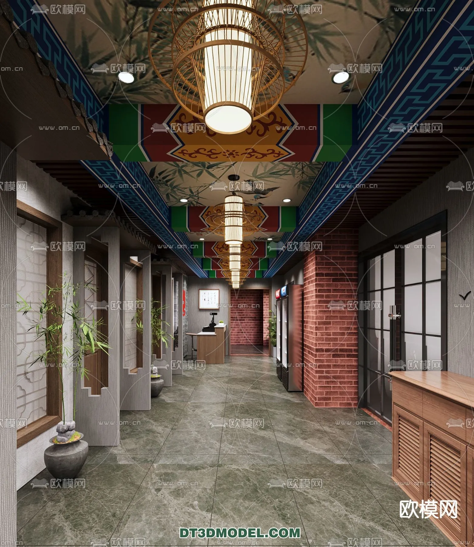 RESTAURANT & COFFEE SHOP - 3D Model For Interior Design - 2420