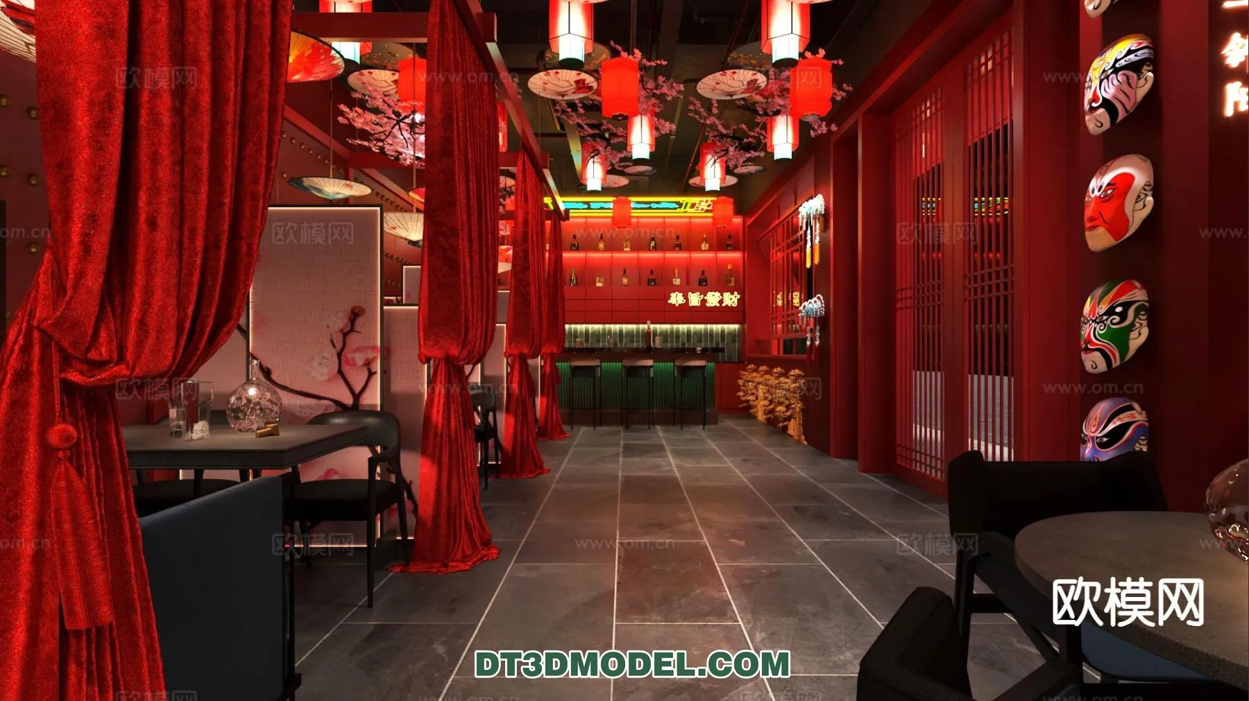 RESTAURANT & COFFEE SHOP - 3D Model For Interior Design - 2422